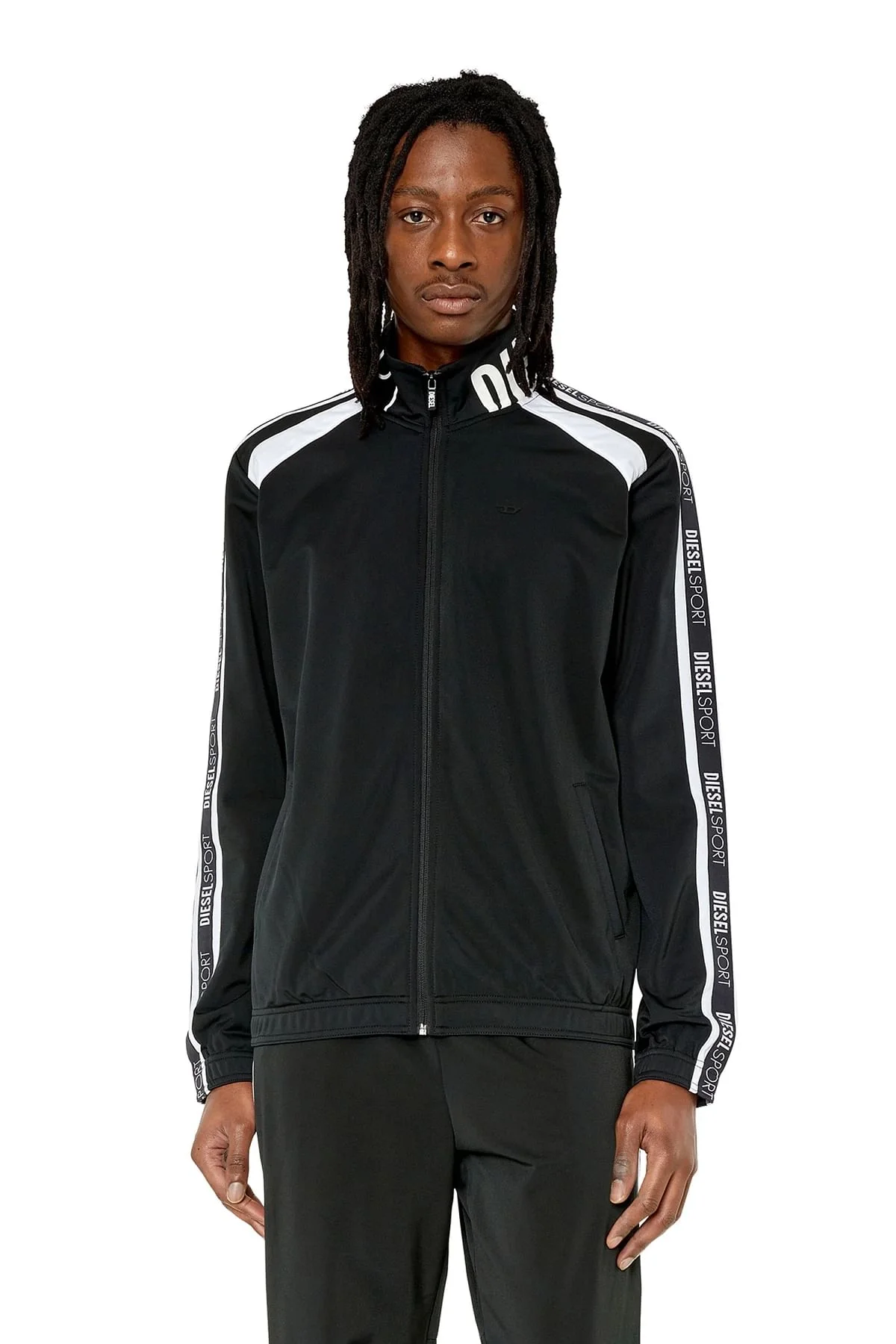 Black Track jacket with logo tape