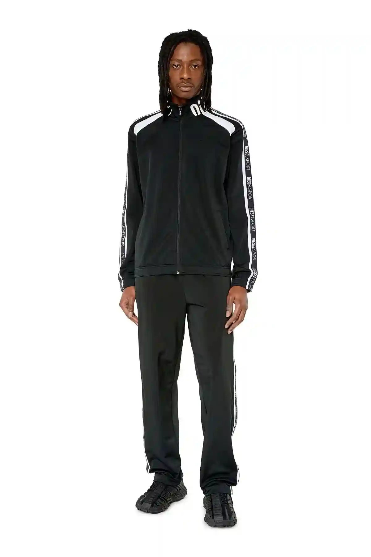 Black Track jacket with logo tape