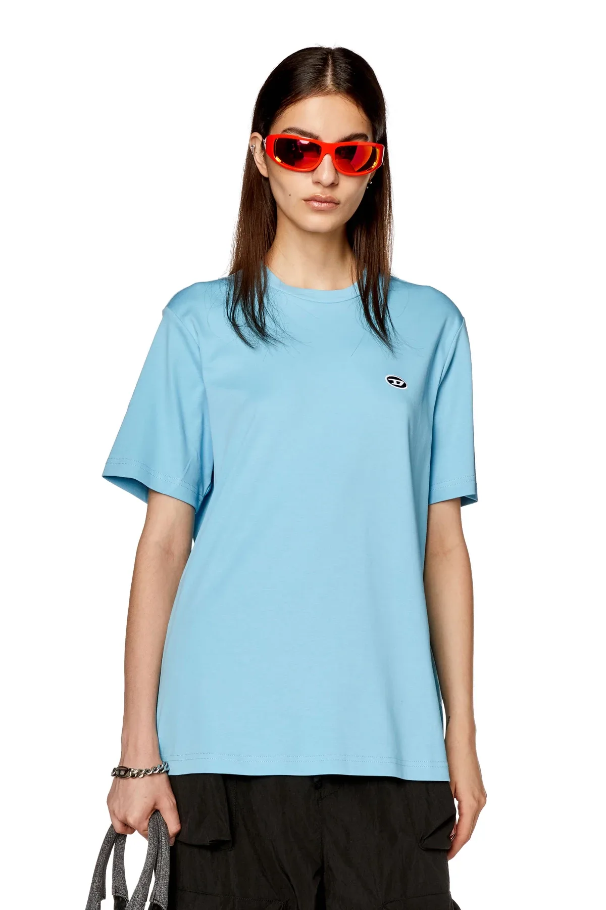 Blue T-shirt with oval D patch