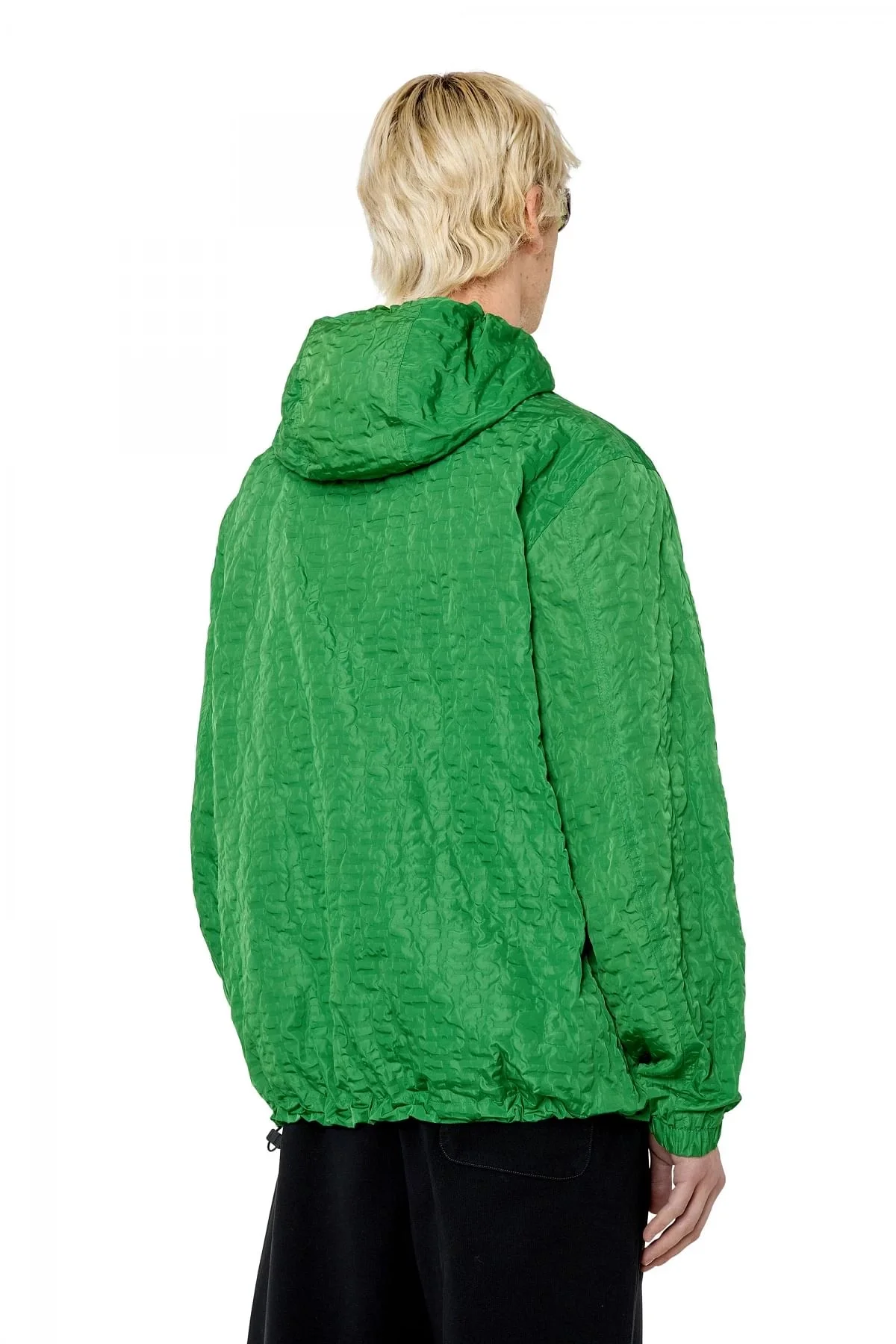 Green Windbreaker in tactile monogram nylon Jacket
