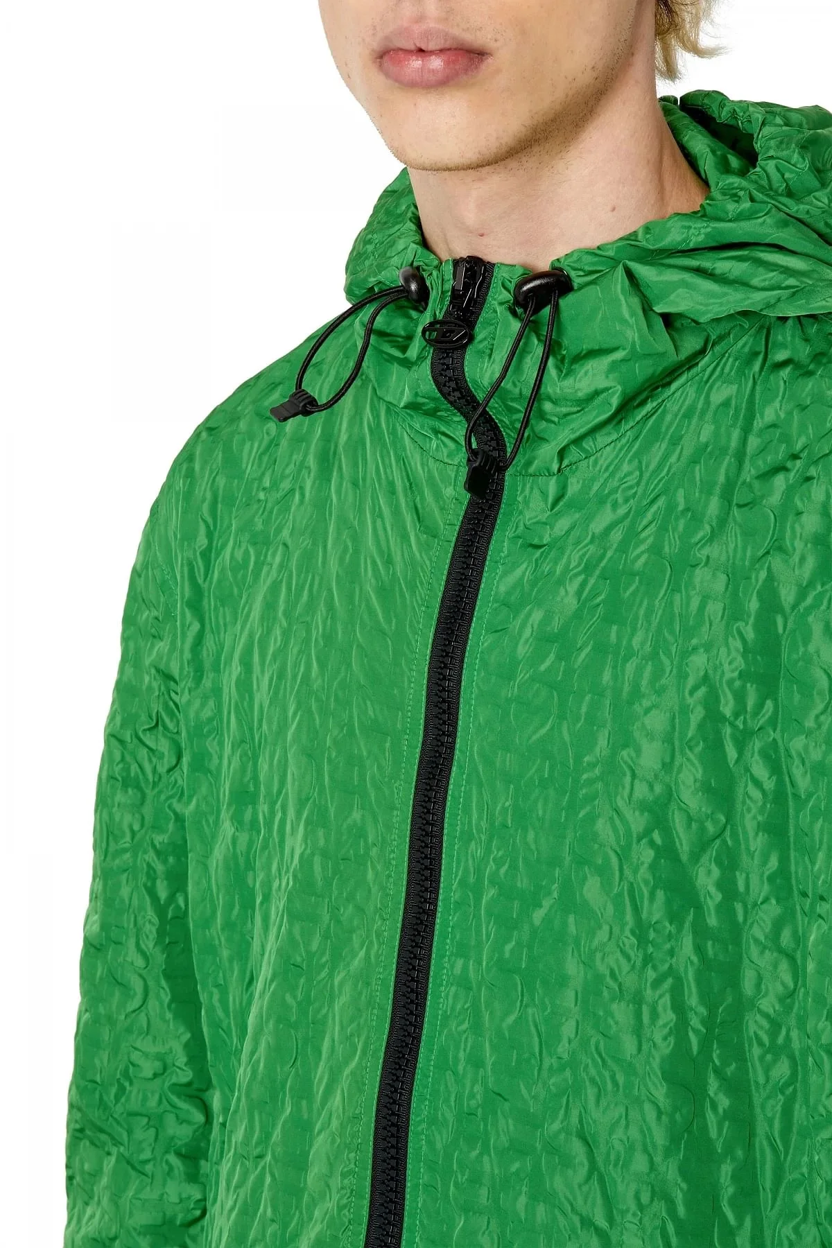Green Windbreaker in tactile monogram nylon Jacket
