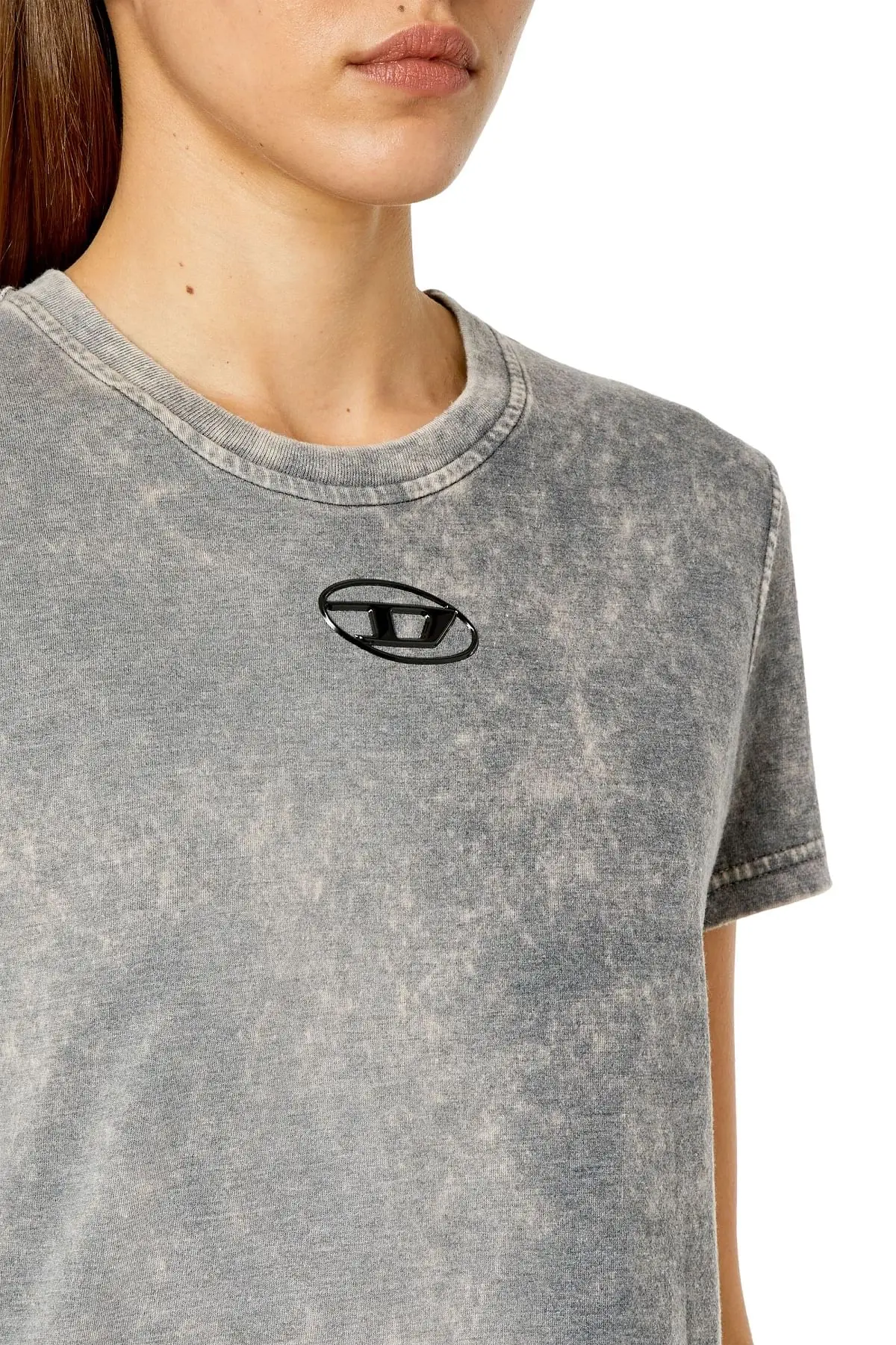 Grey Faded T-shirt with injection-print logo
