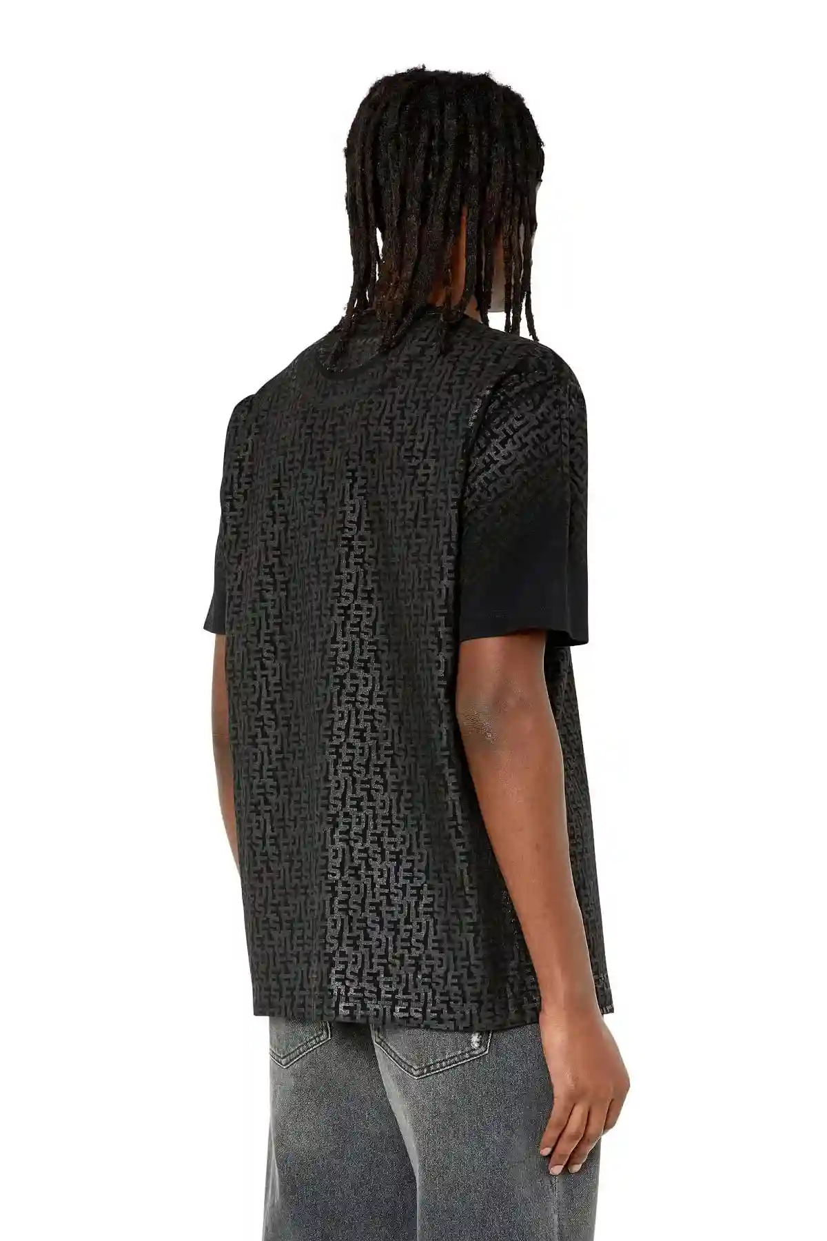 Black T-shirt with monogram print