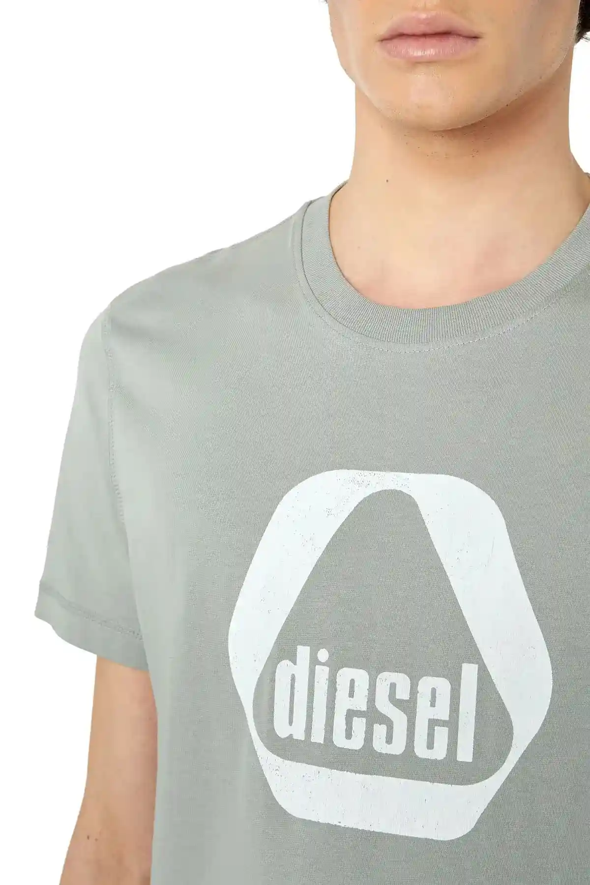 Grey T-shirt with utility logo print