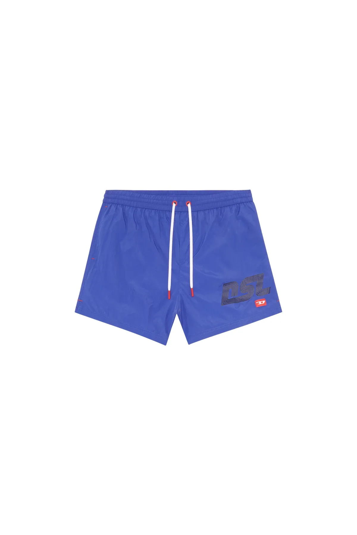 Blue Mid-length swim shorts with DSL print