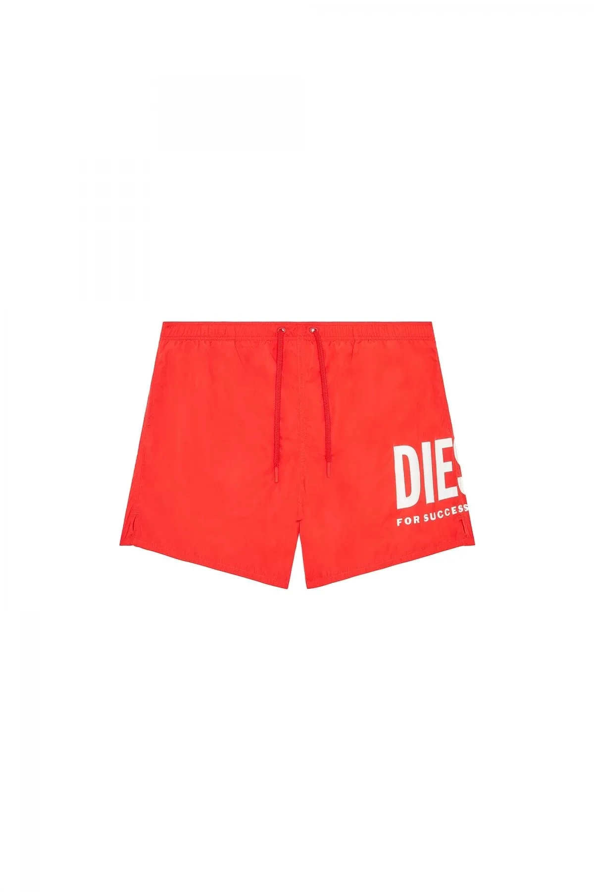 Red Mid-length swim shorts with maxi logo