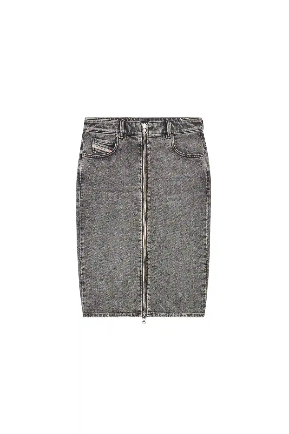 Black Pencil skirt in lightly treated denim
