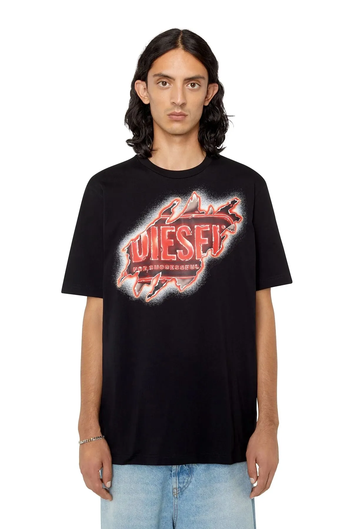 Black T-shirt with graphic logo print