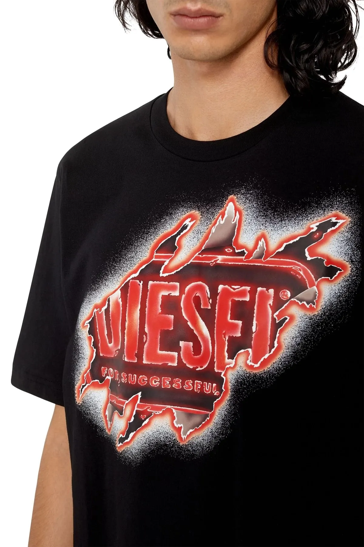Black T-shirt with graphic logo print