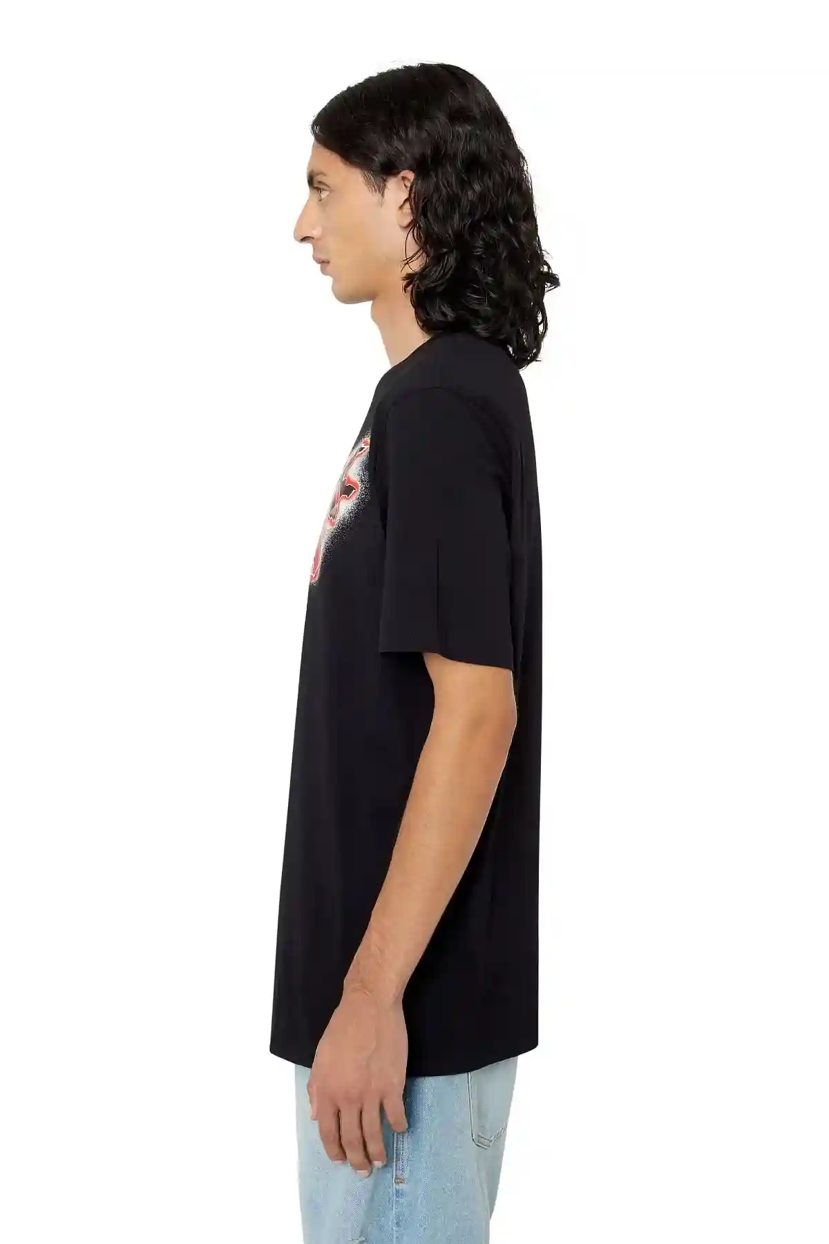 Black T-shirt with graphic logo print