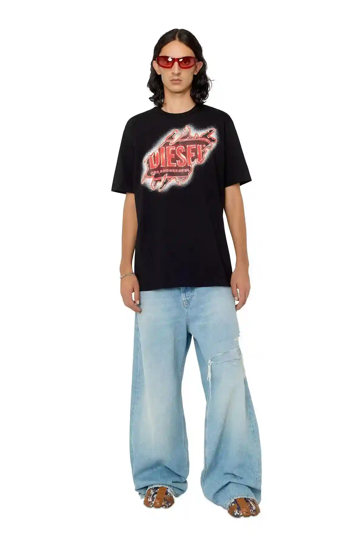 Black T-shirt with graphic logo print
