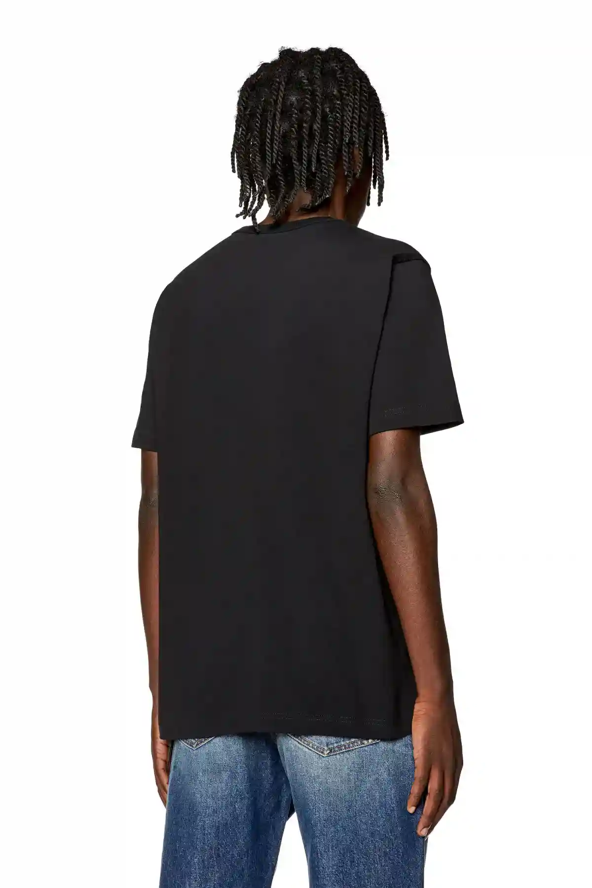 Black T-shirt with injection moulded logo
