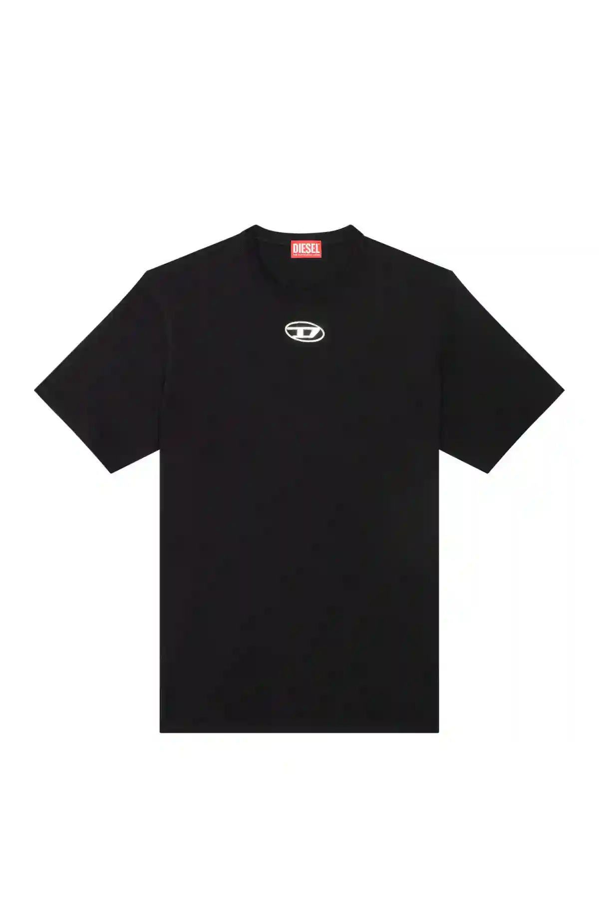 Black T-shirt with injection moulded logo