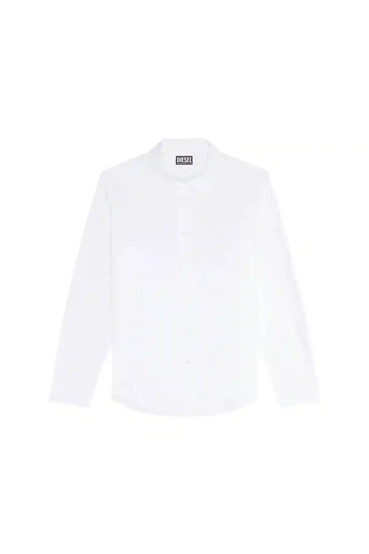 White Cotton shirt with tonal logo embroidery