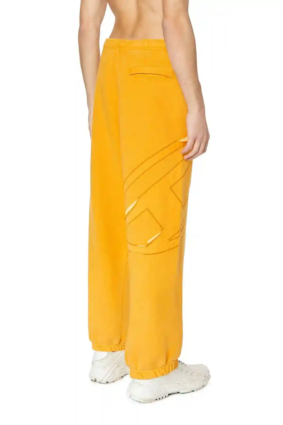 Yellow Track pants with peel-off maxi oval logo