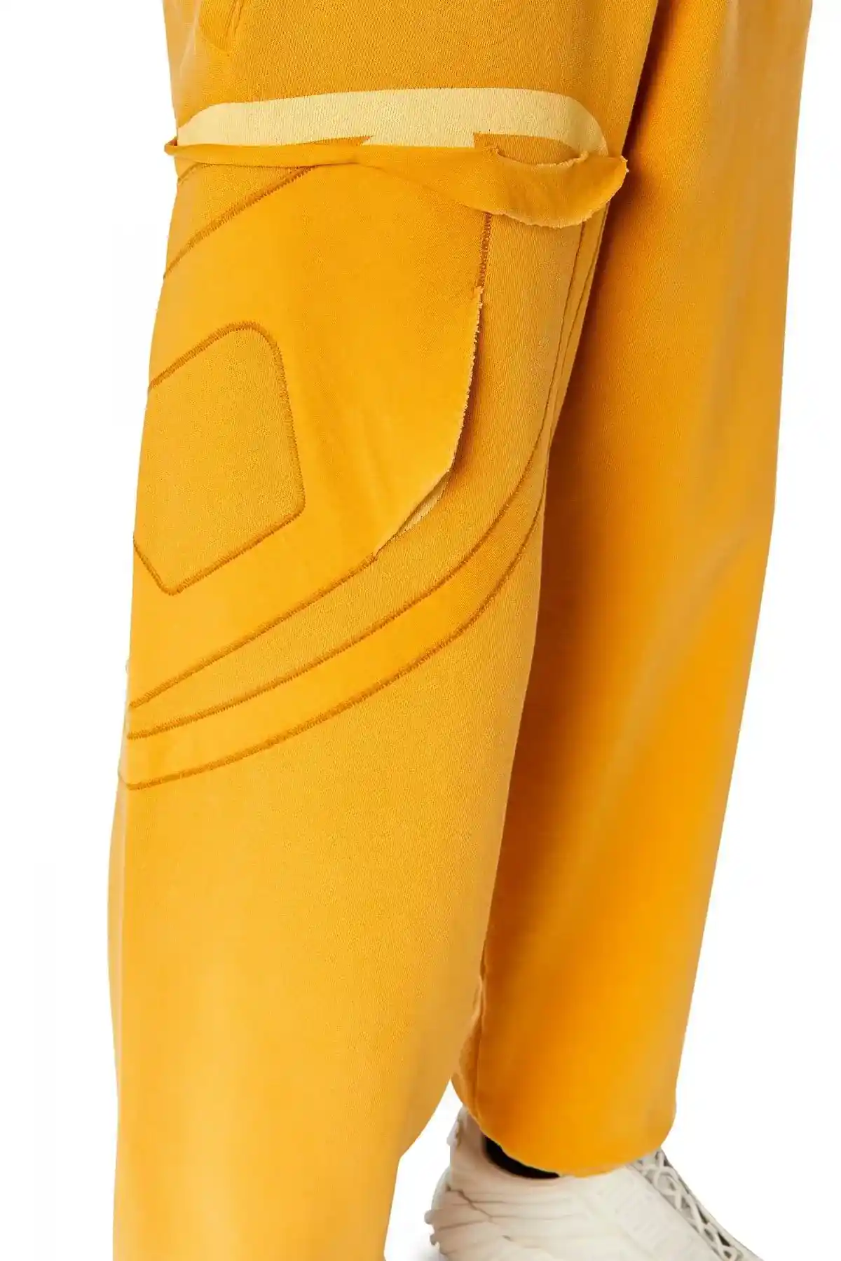 Yellow Track pants with peel-off maxi oval logo
