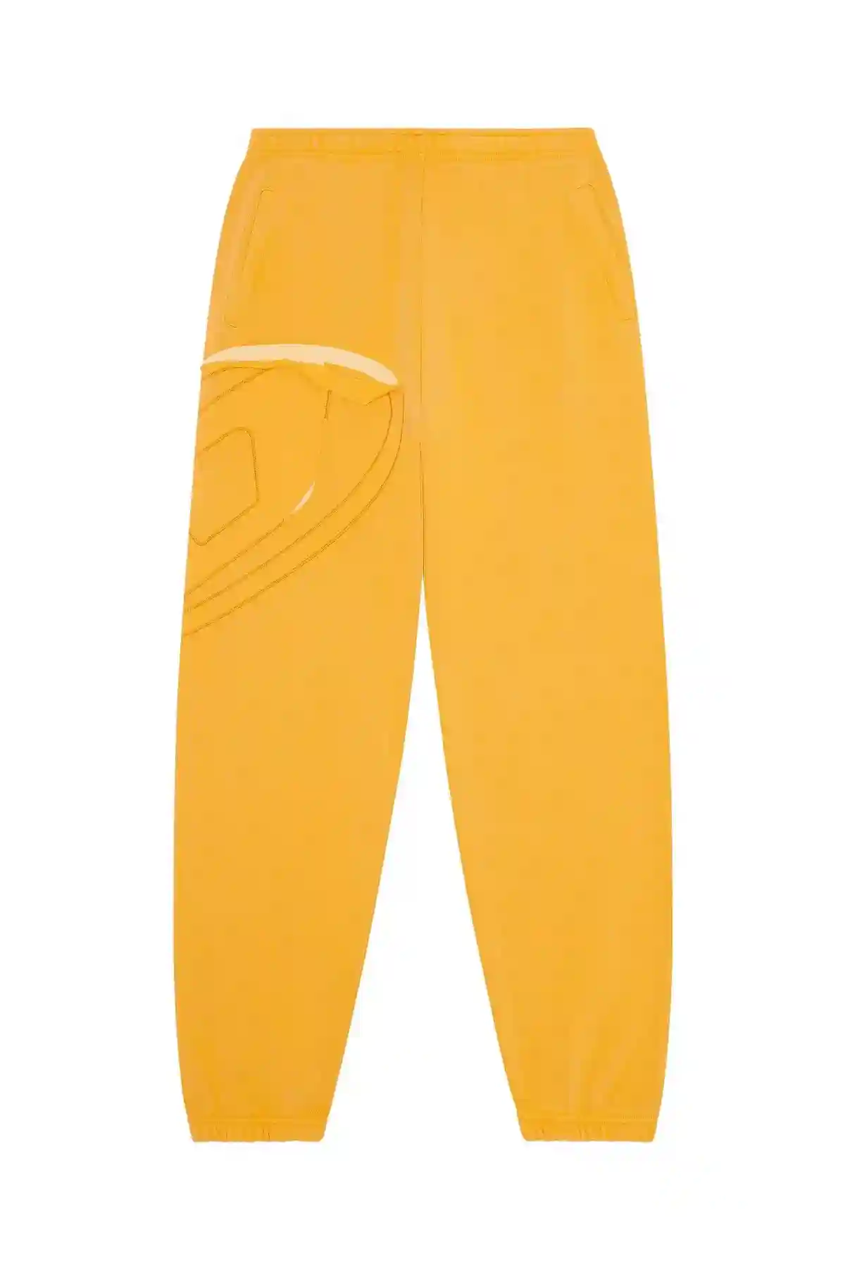 Yellow Track pants with peel-off maxi oval logo