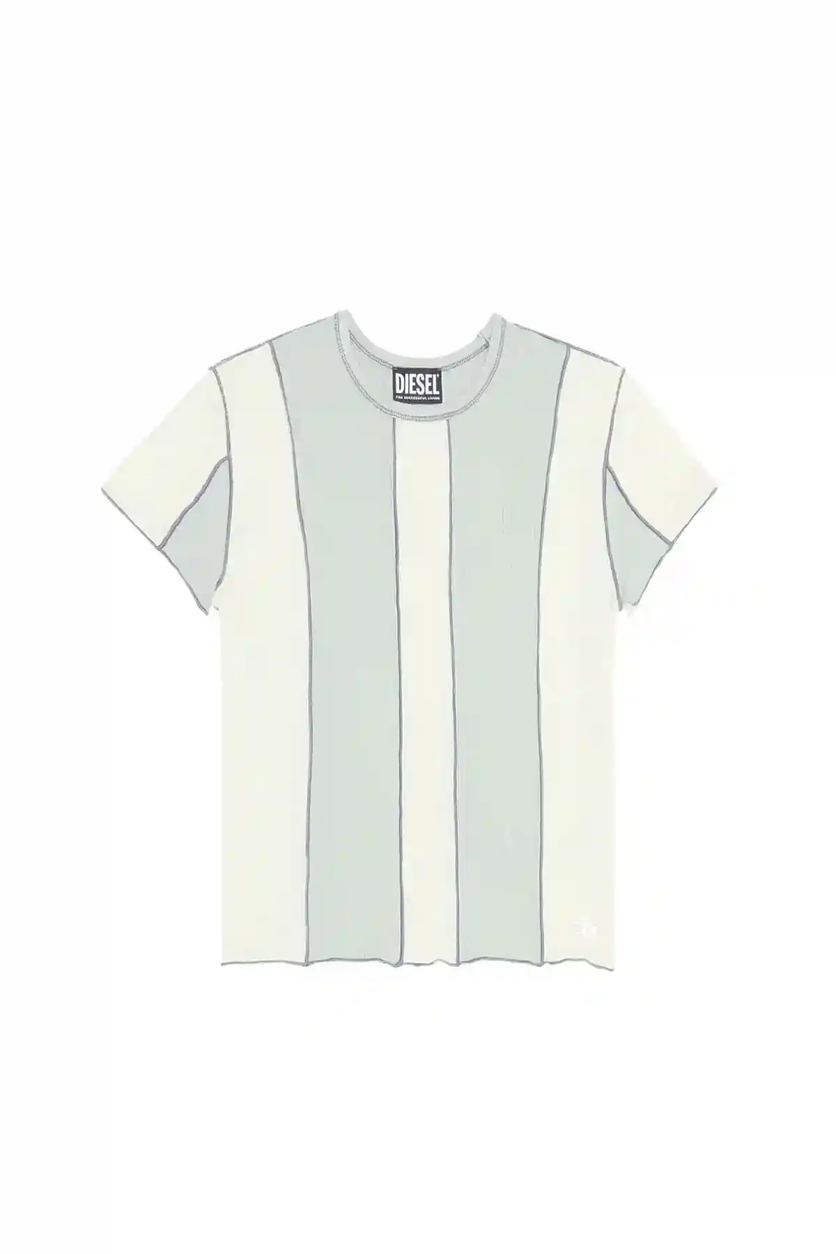 Blue and White Striped T-shirt in jersey and modal