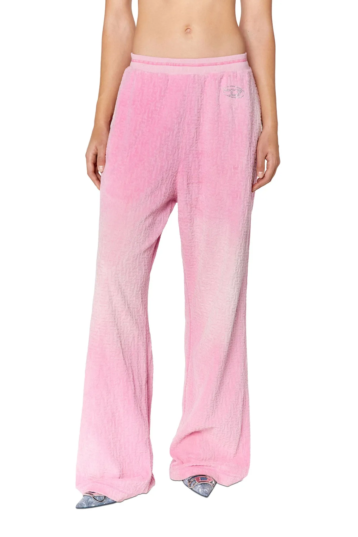 Pink Wide pants in monogram chenille