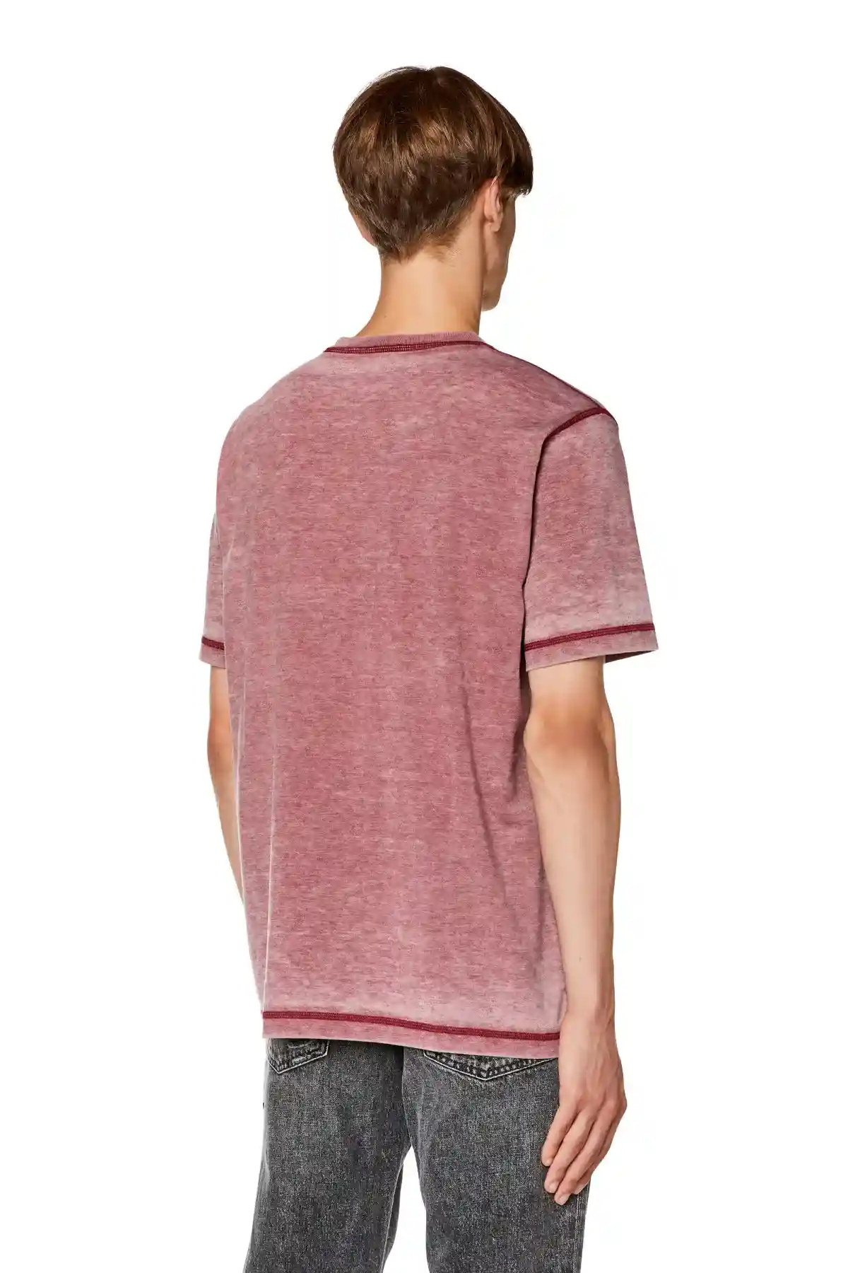 Red T-shirt with burn-out logo