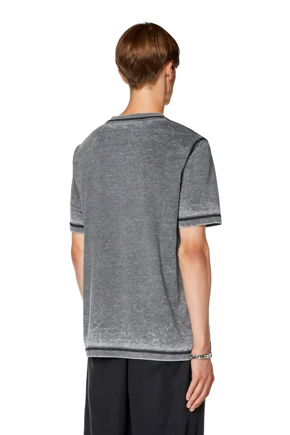 Black T-shirt with burn-out logo