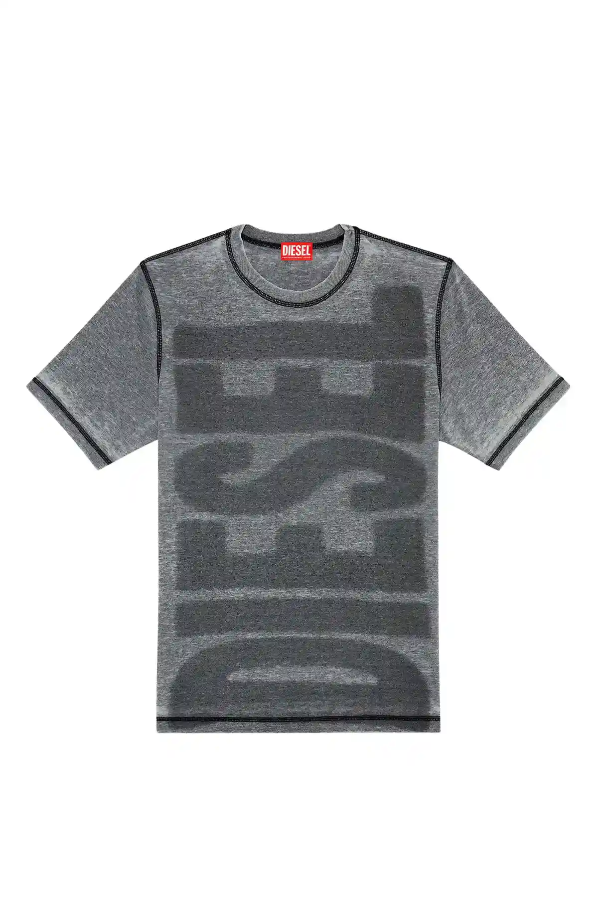 Black T-shirt with burn-out logo