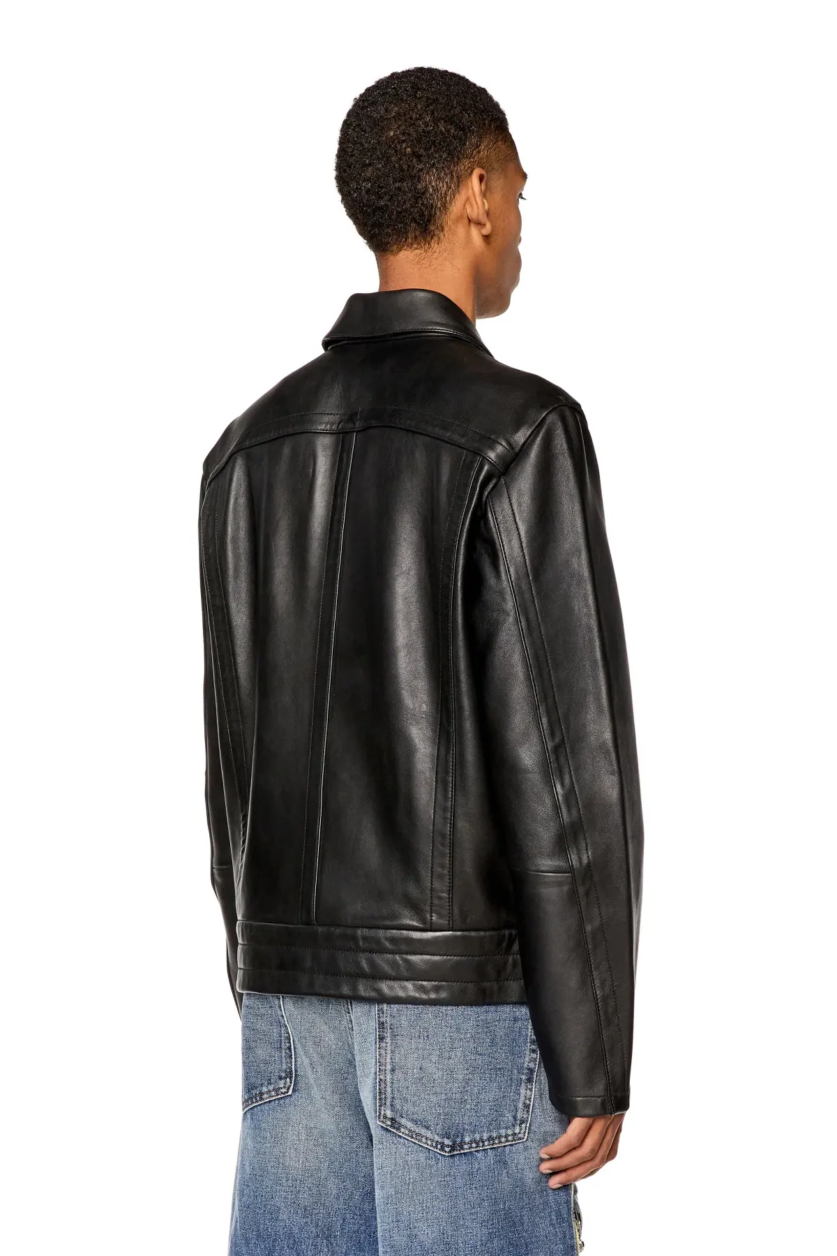 Black Shirt jacket in supple leather