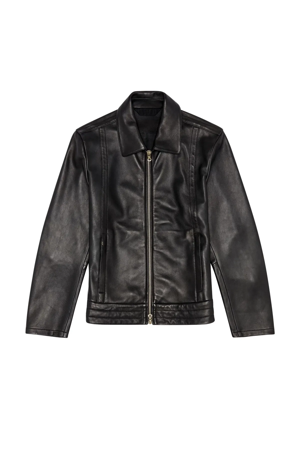 Black Shirt jacket in supple leather