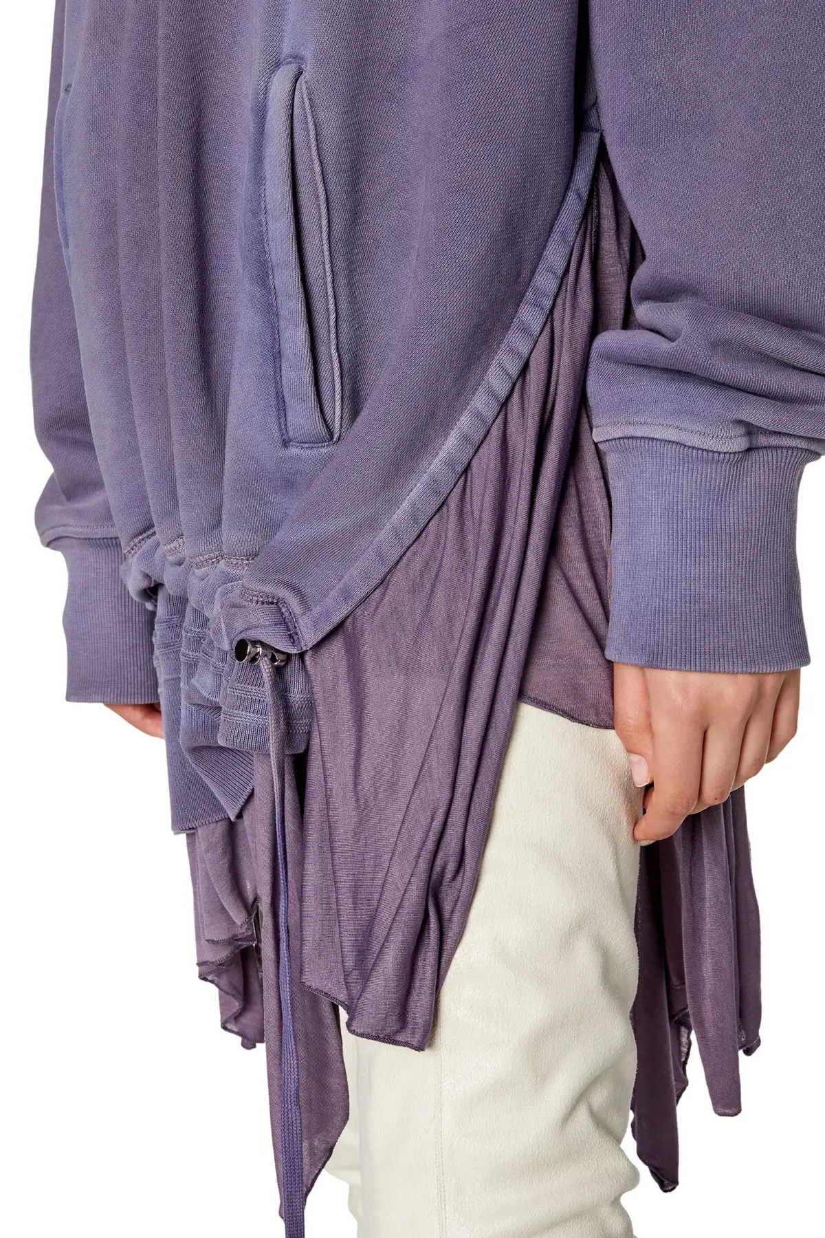 Violet Faded sweatshirt dress with jersey trim