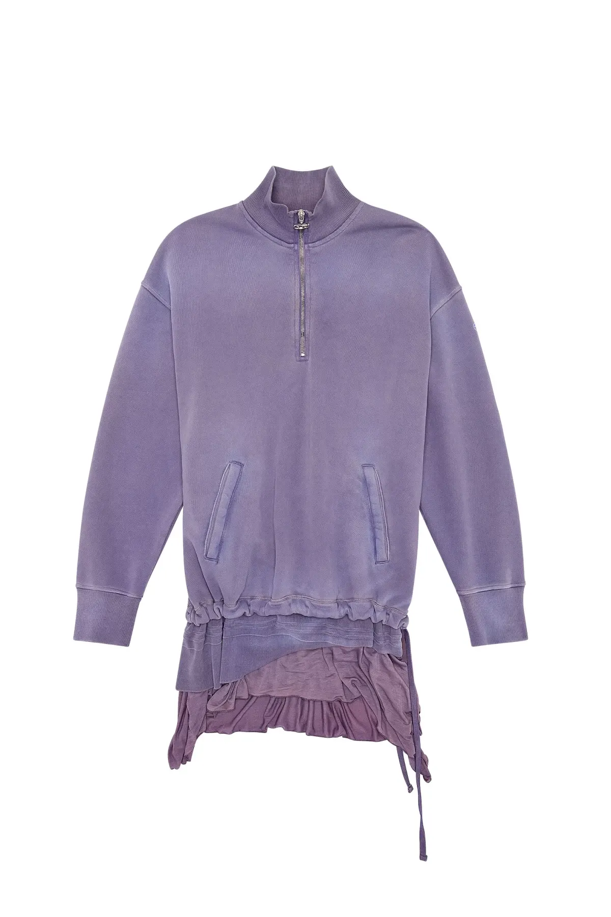 Violet Faded sweatshirt dress with jersey trim