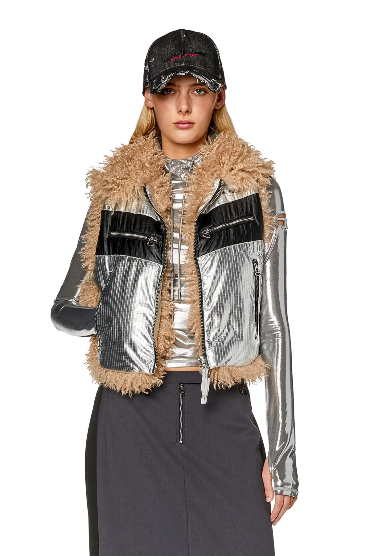 Silver Vest in foil-coated ripstop