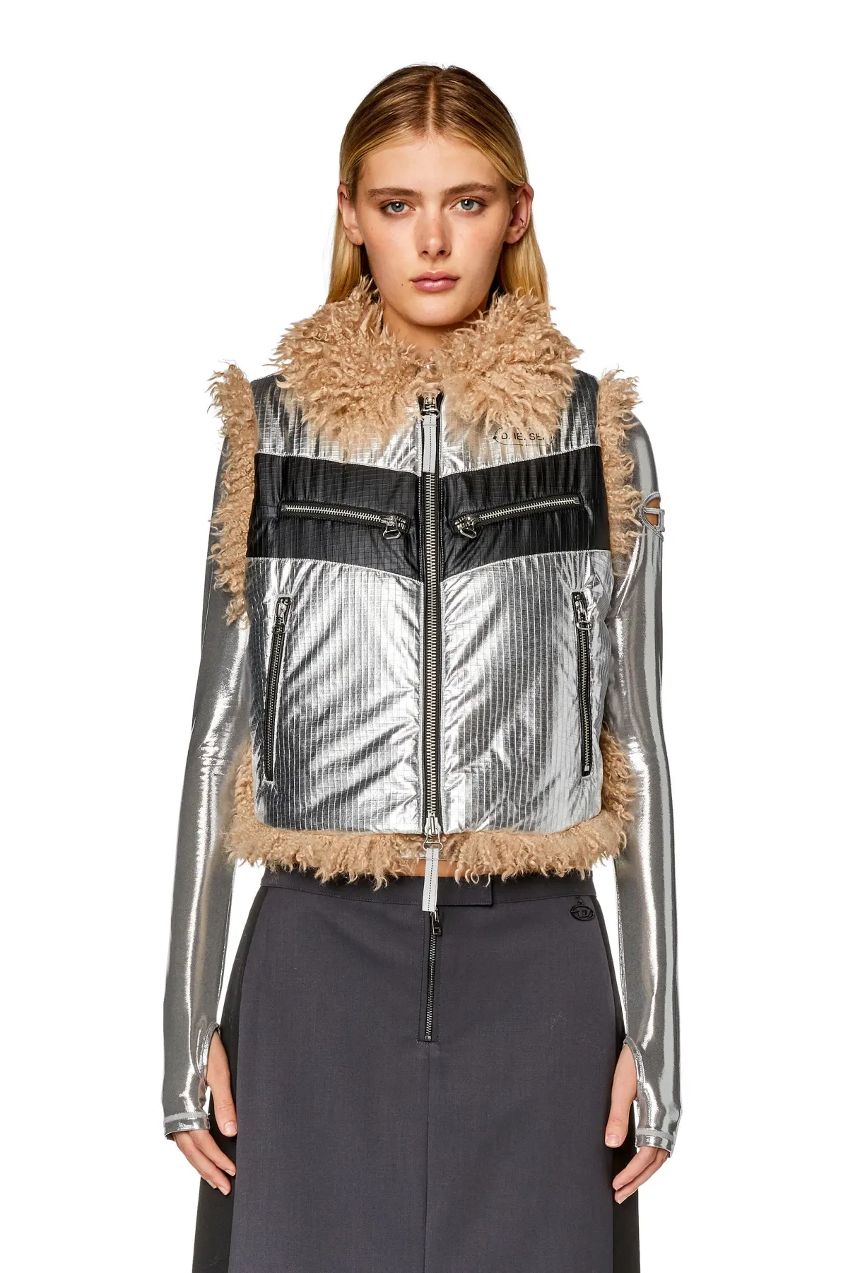 Silver Vest in foil-coated ripstop