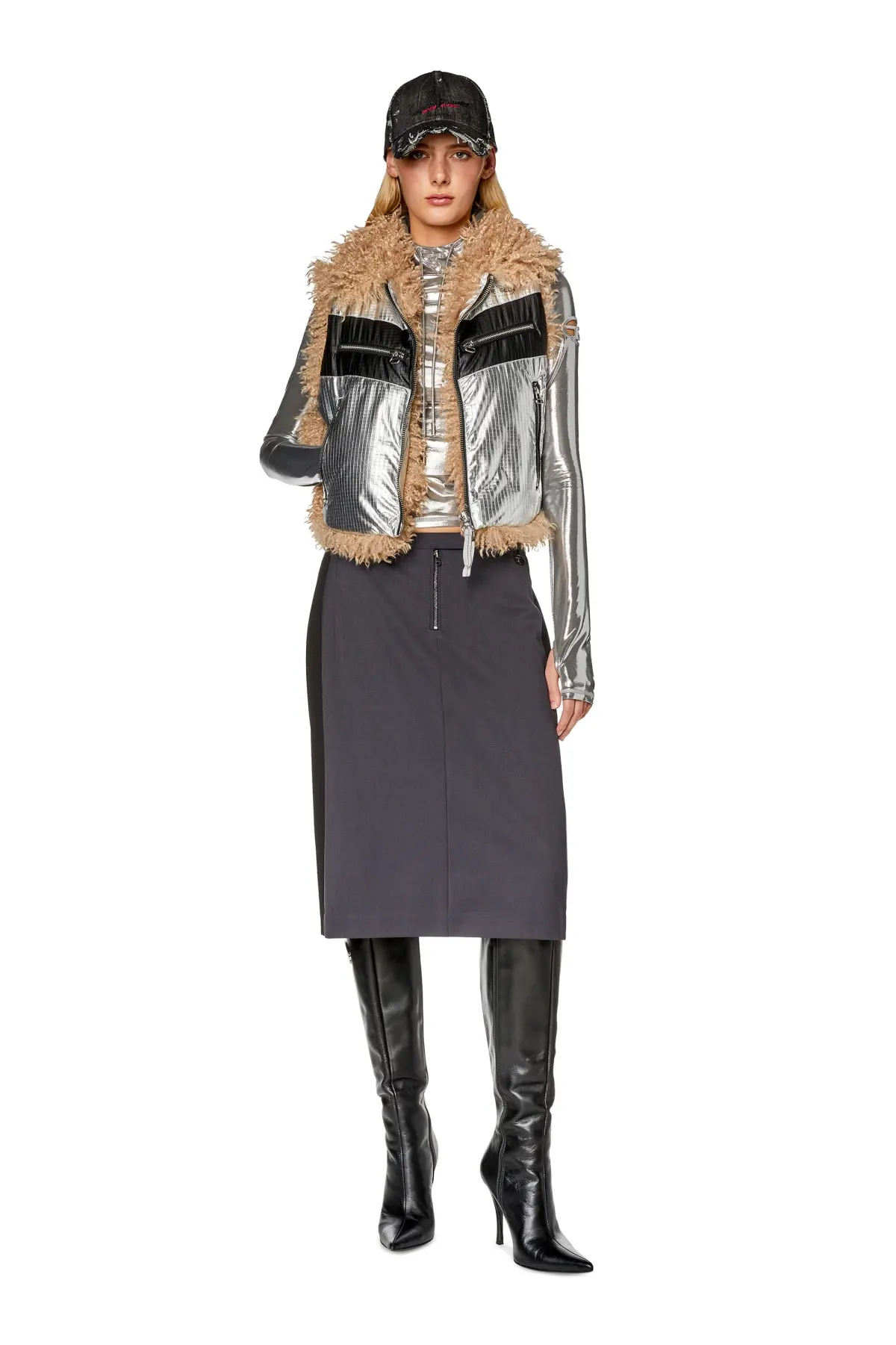 Silver Vest in foil-coated ripstop