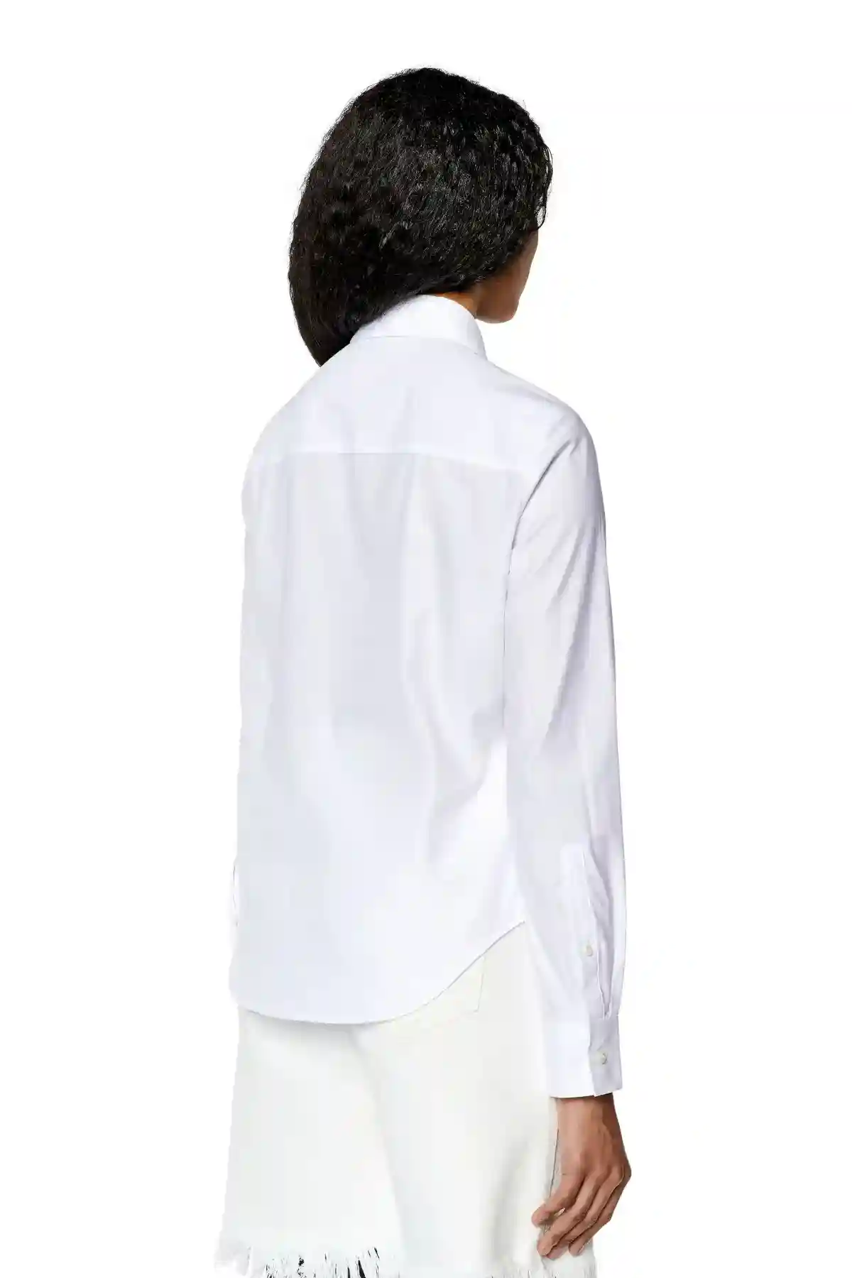 White Poplin shirt with tonal D embroidery