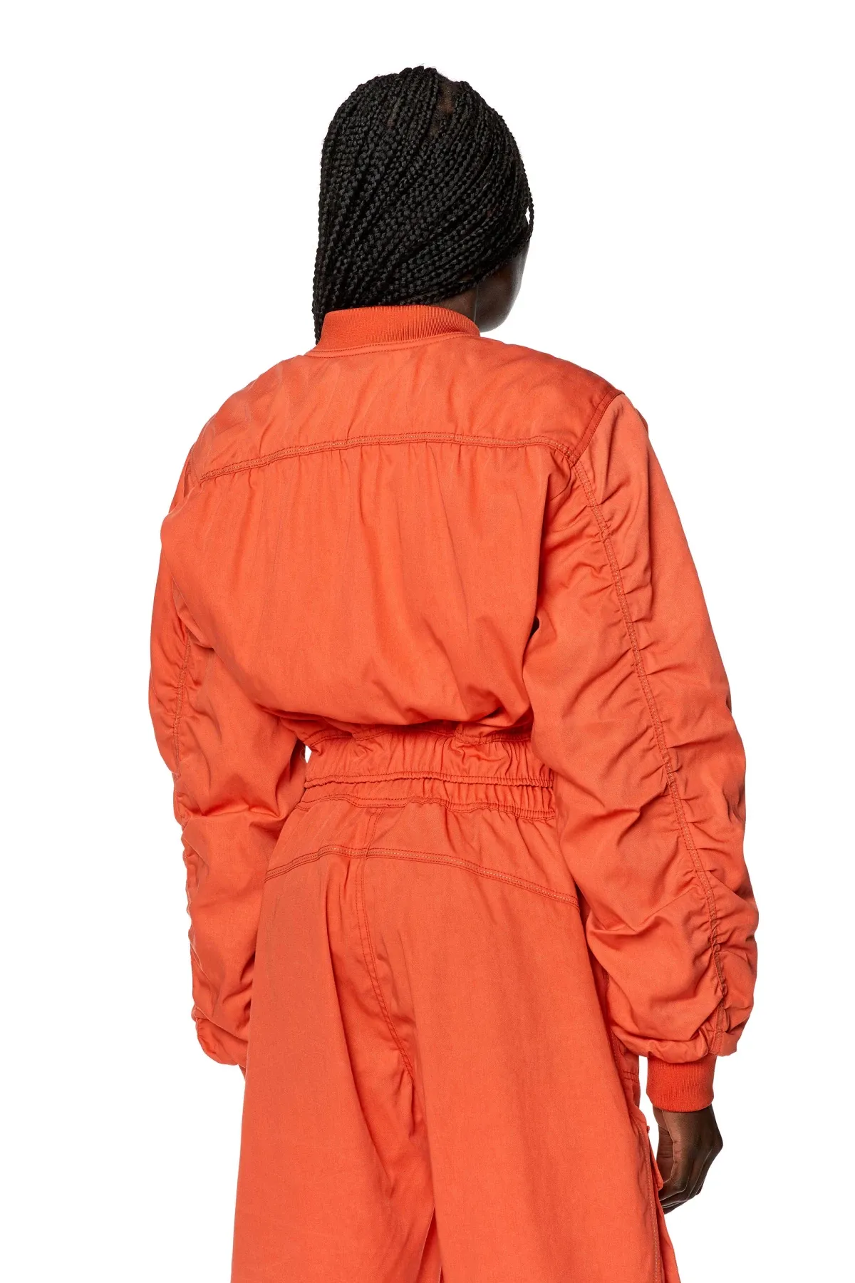 Red Utility jacket in nylon twill