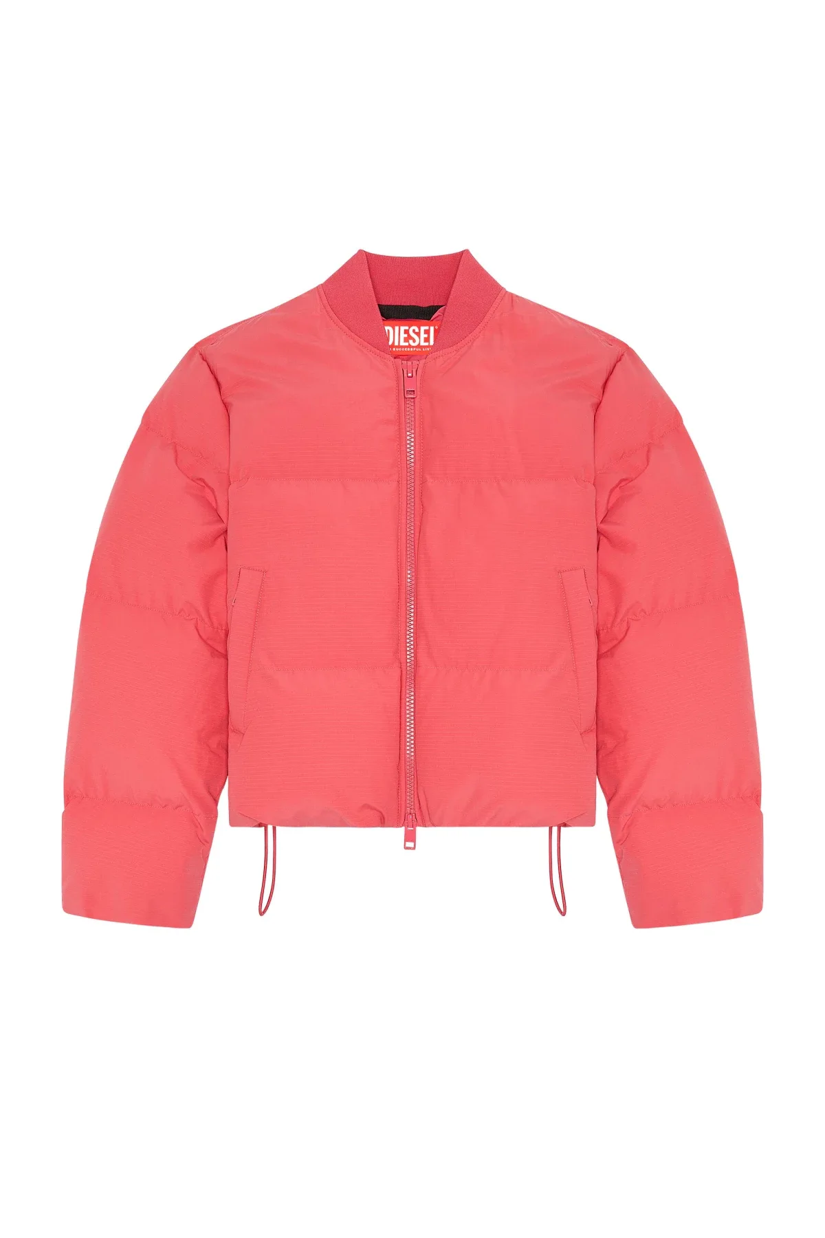 Pink Puffer jacket with oval D patch