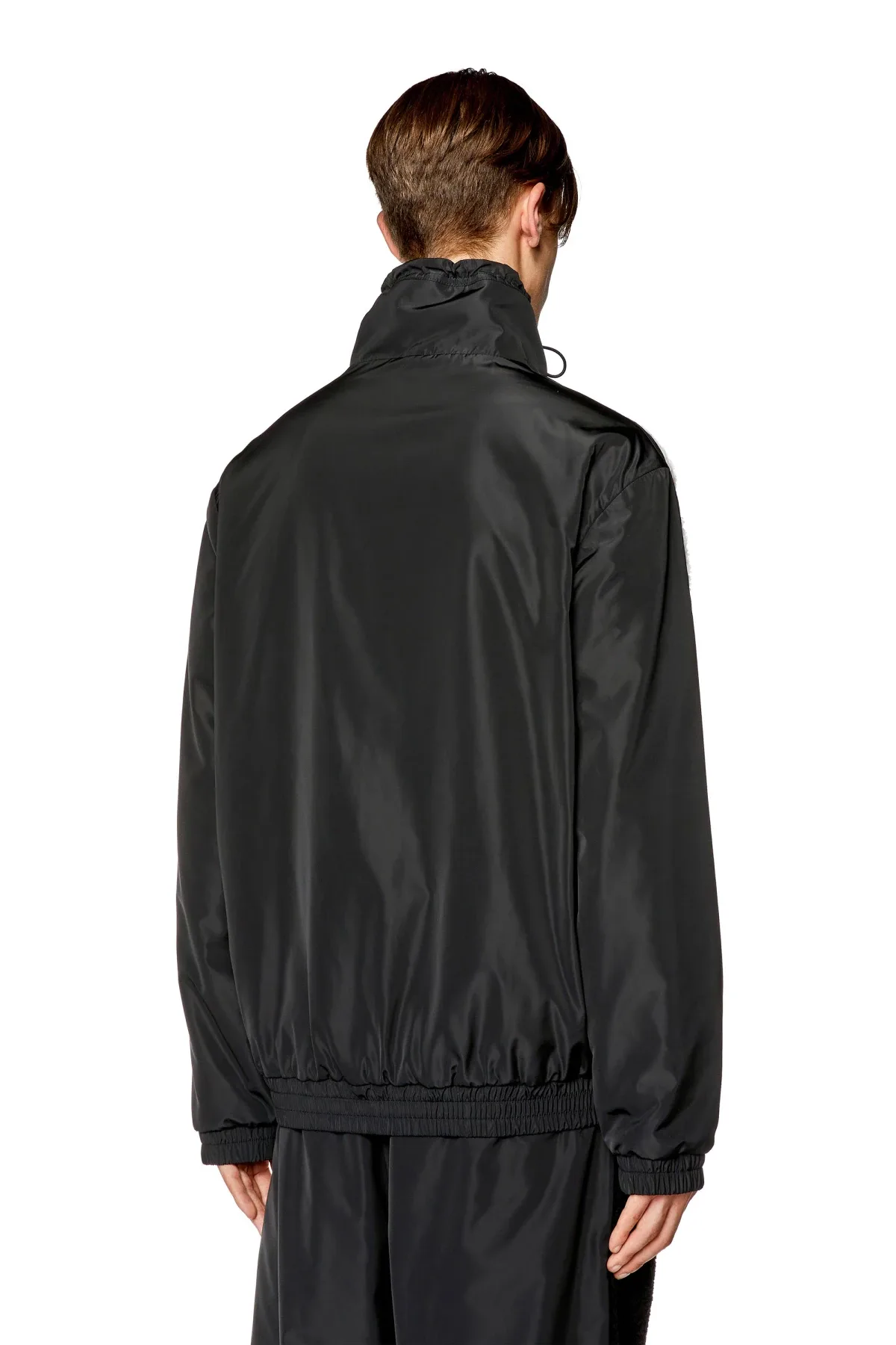 Multicolor Track jacket in nylon and teddy fleece