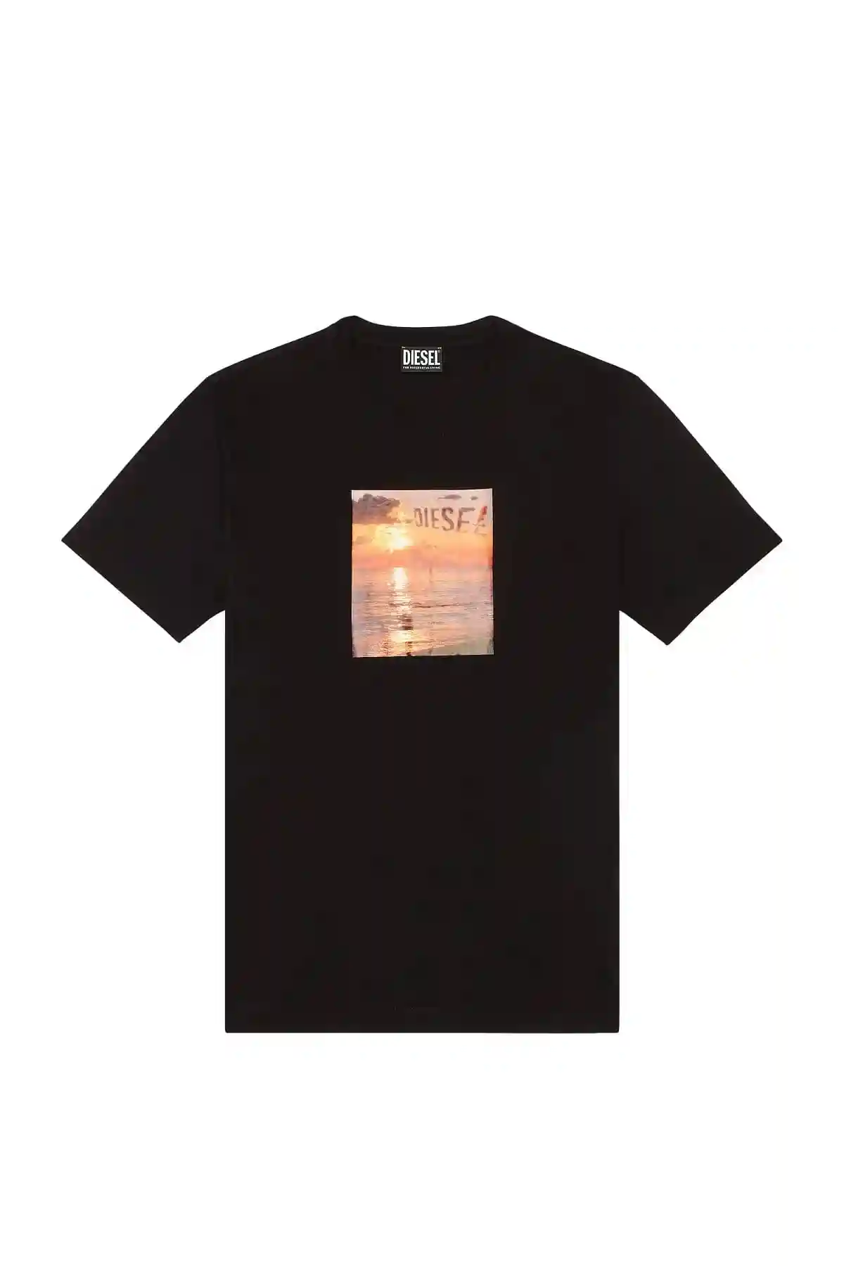 Black T-shirt with Diesel sunset print
