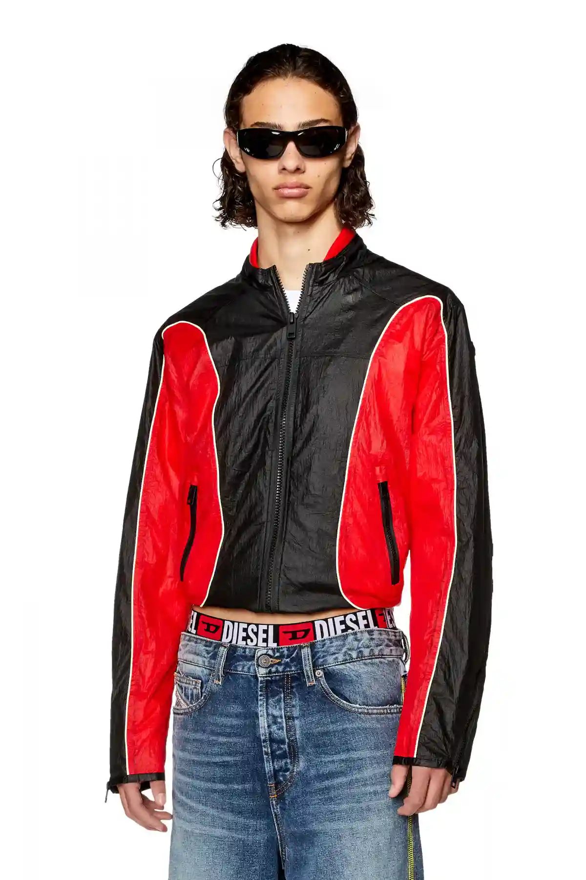 Multi Nylon jacket with contrast detailing