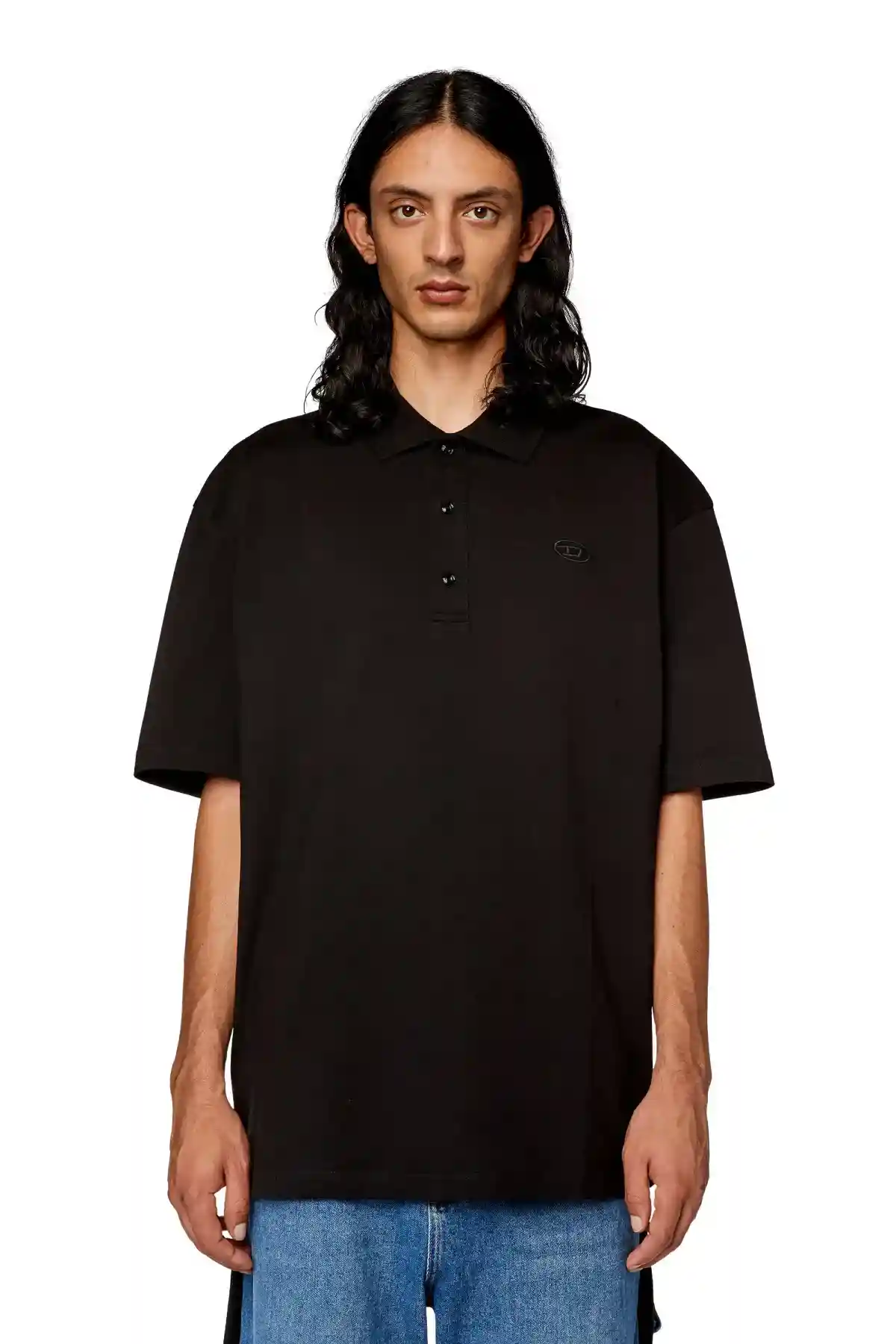 Black Mega Oval Polo Shirt