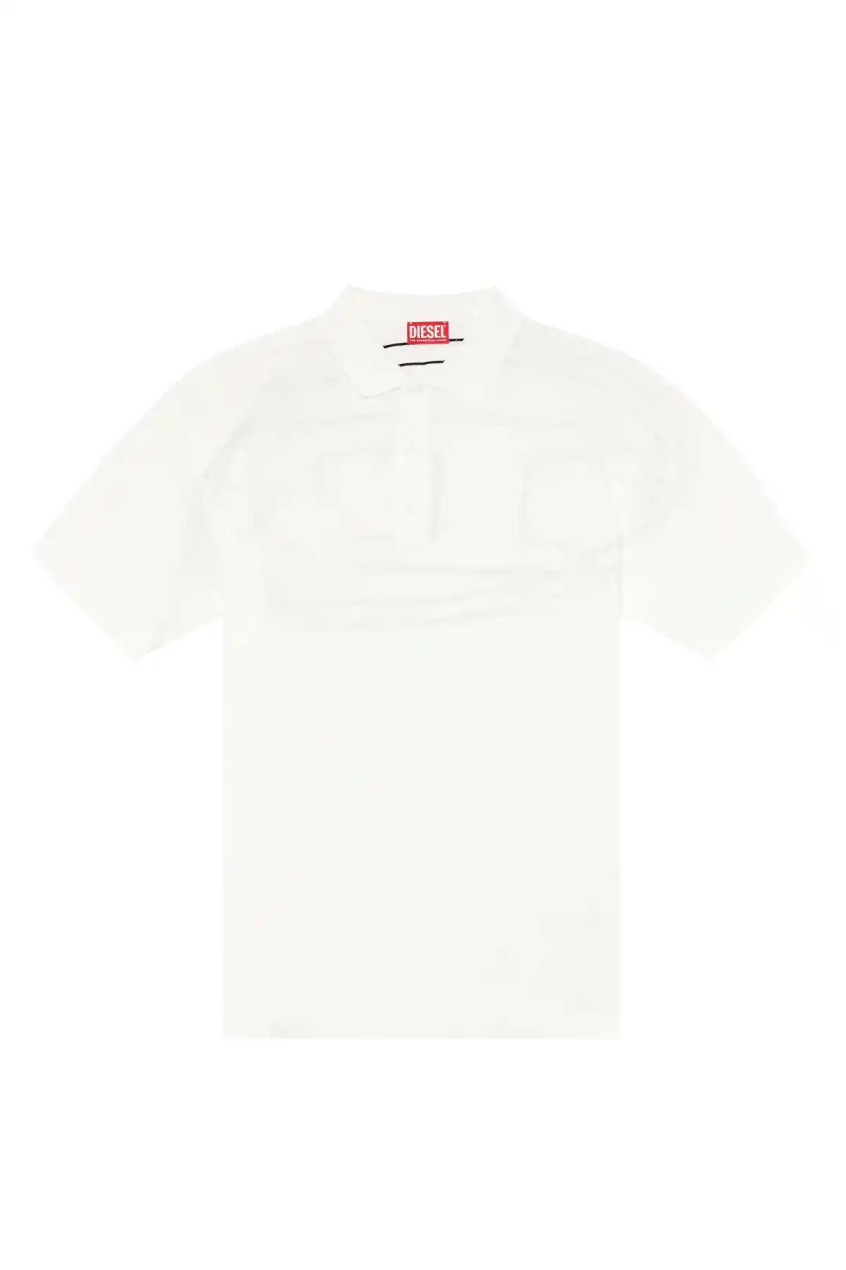 White Polo shirt with maxi oval D embroidery