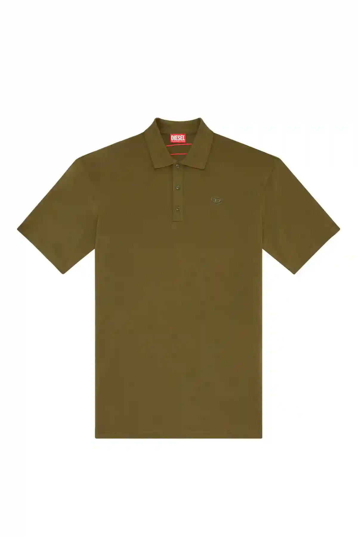 Green Polo shirt with maxi oval D embroidery