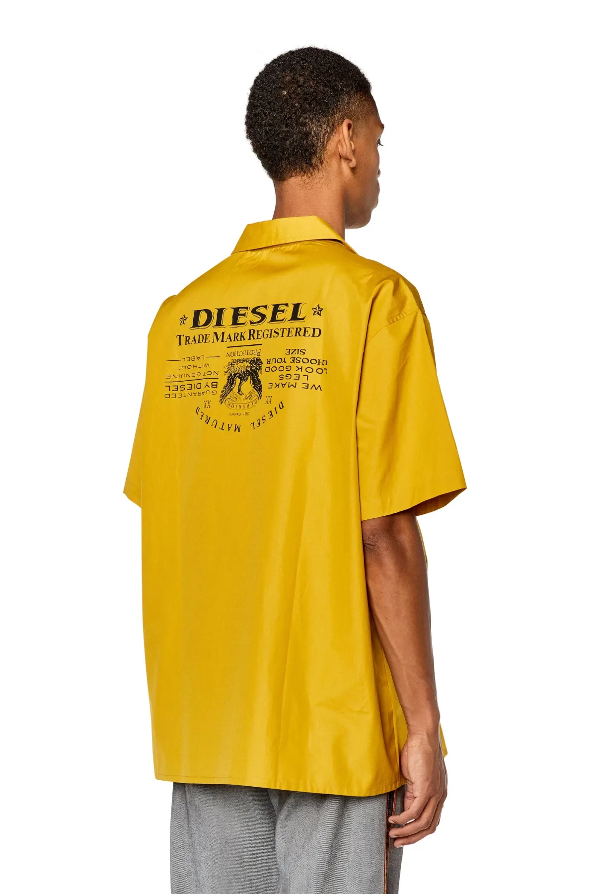 Yellow Bowling shirt with Trademark prints