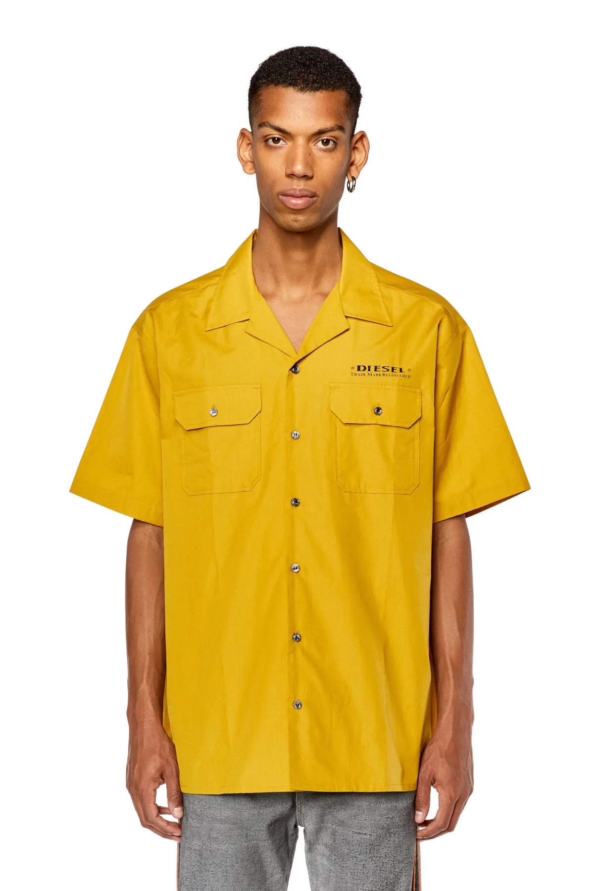 Yellow Bowling shirt with Trademark prints