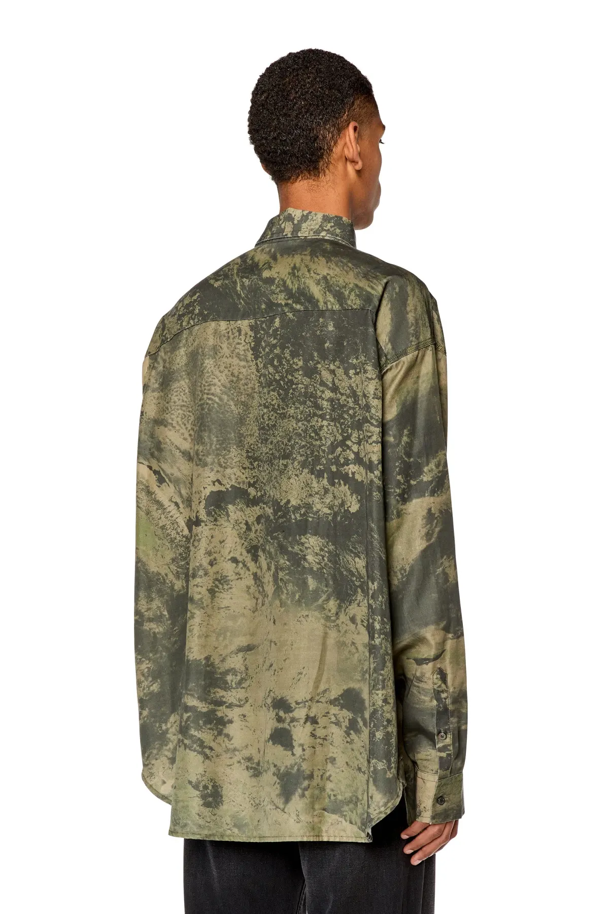 Green Twill shirt with Planet print