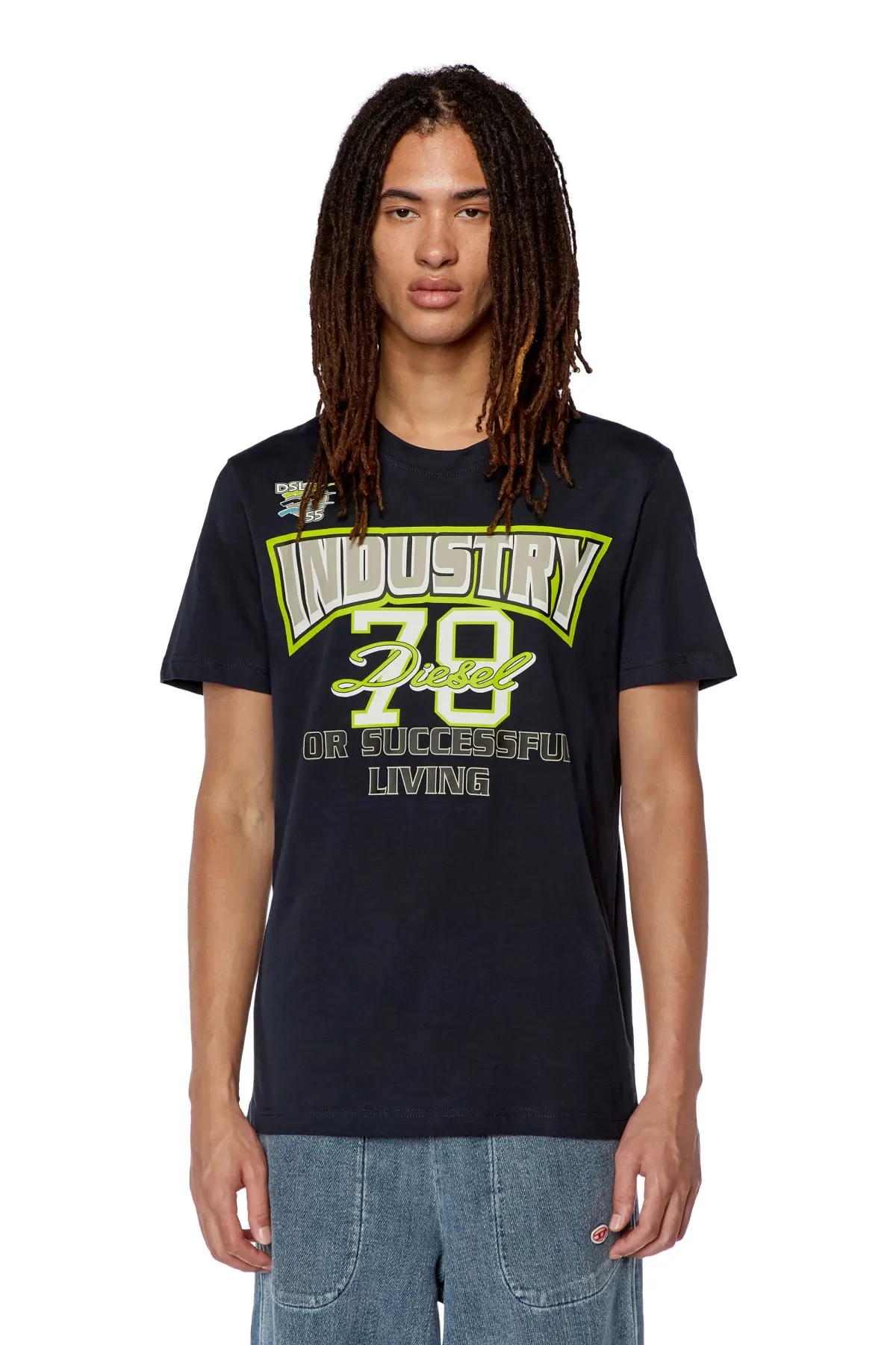 Blue T-shirt with shiny Diesel Industry print