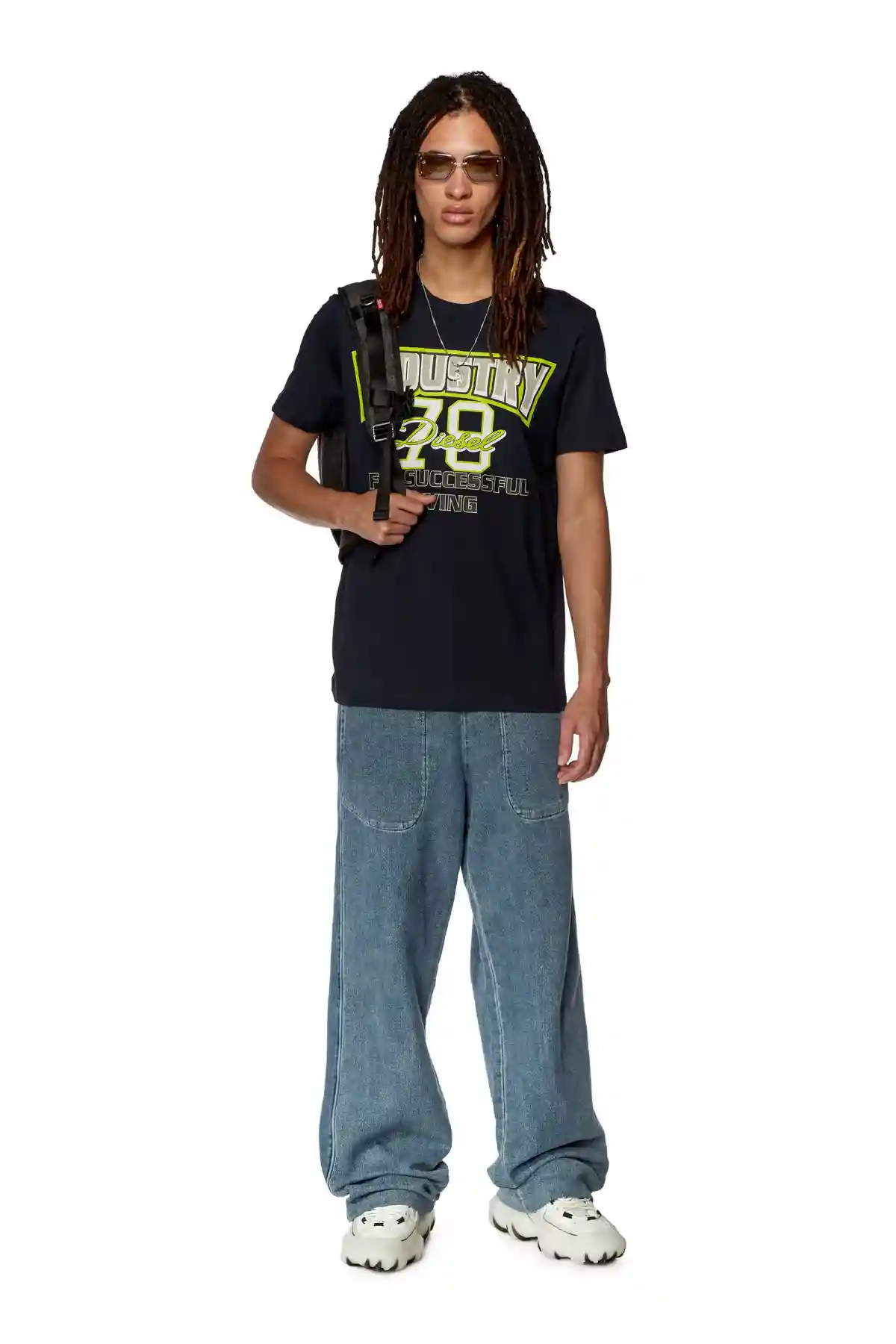 Blue T-shirt with shiny Diesel Industry print