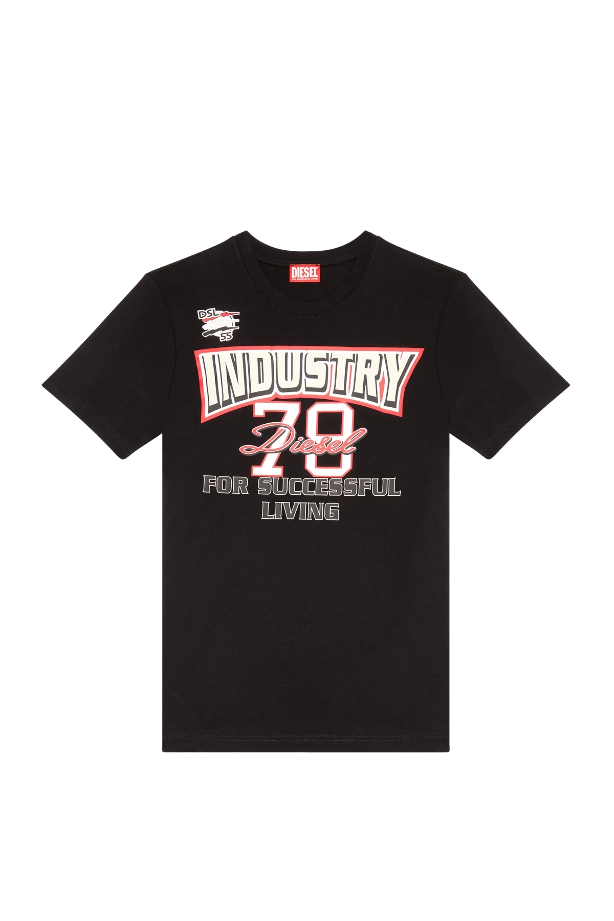 Black T-shirt with shiny Diesel Industry print