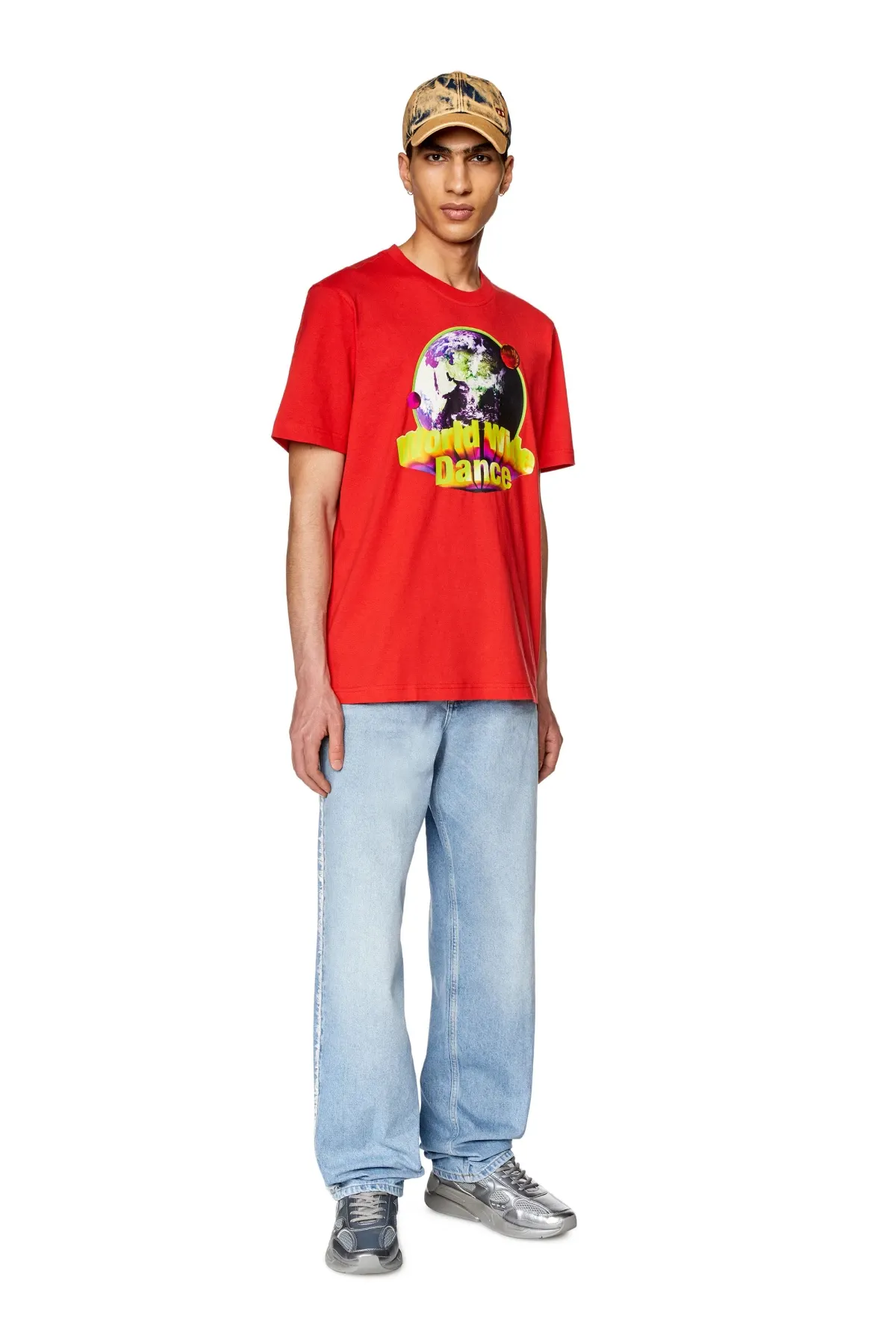 Red T-shirt with World Wide Dance print