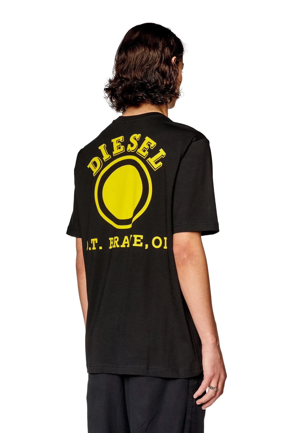 Black T-shirt with Diesel O.T. Brave prints
